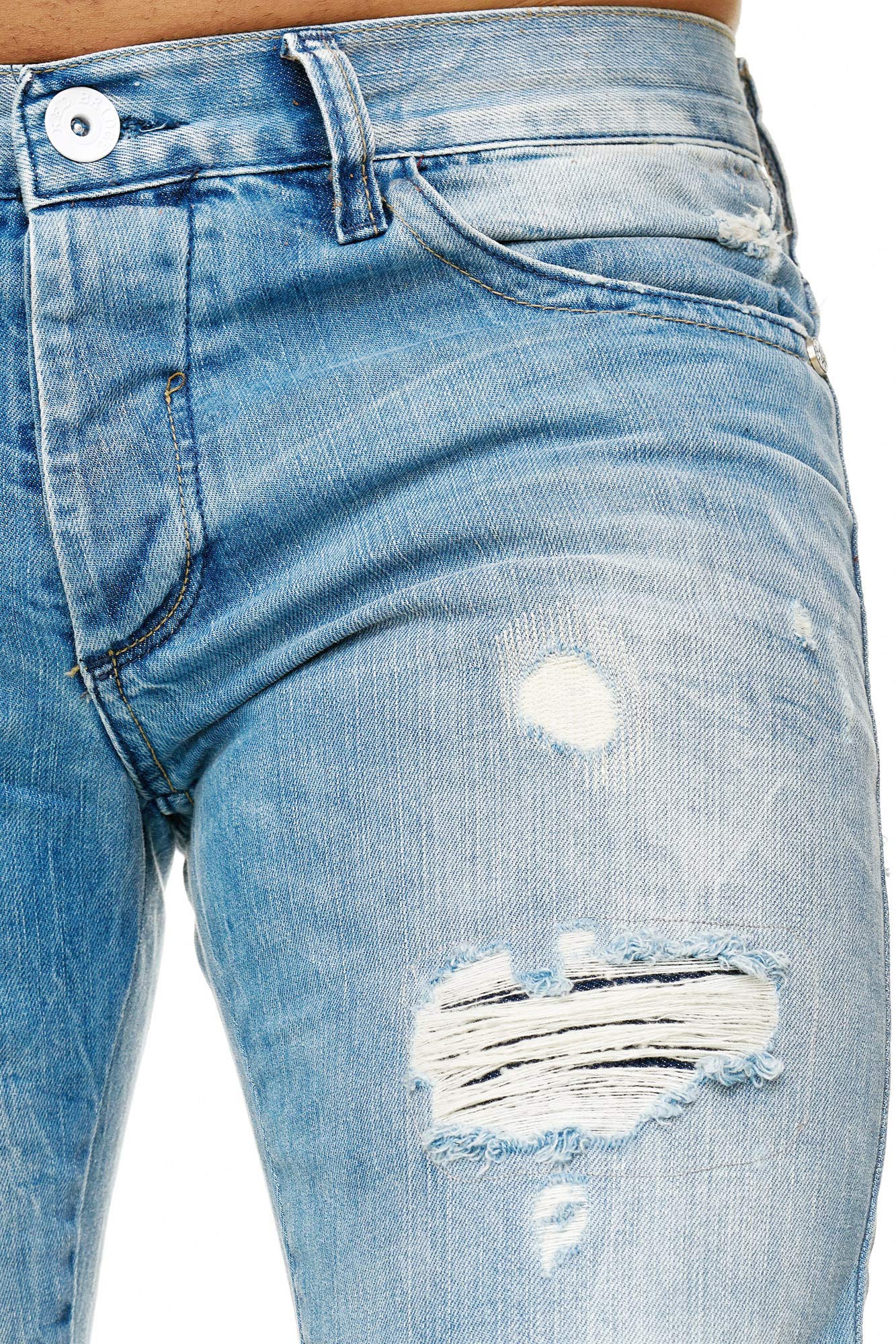 redbridge-jeans-regular-fit-herren-blau-used-look-rb-157-w32-l32 image 6