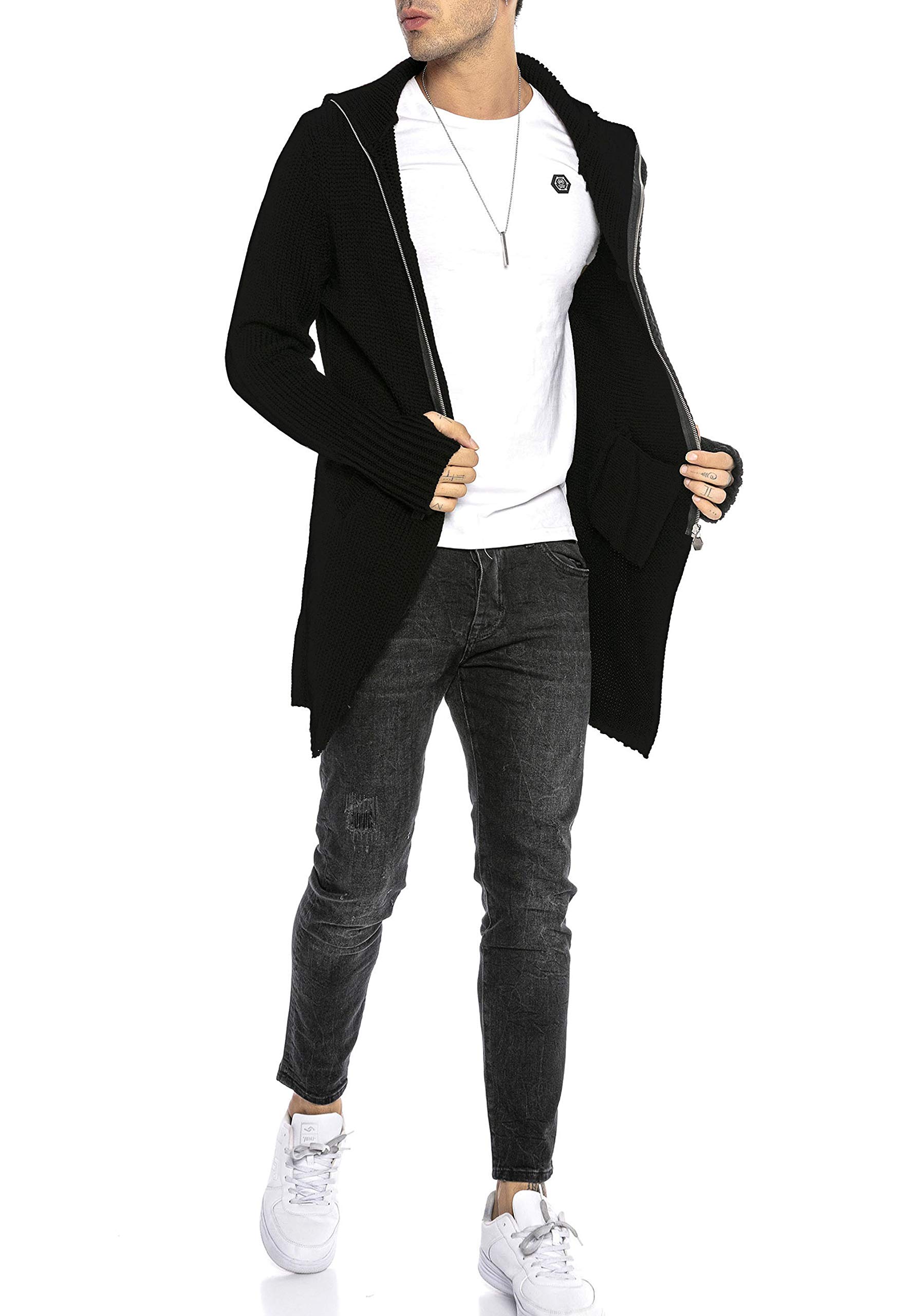 redbridge-asymetric-cut-strickjacke-herren-kapuze-gr-l image 5