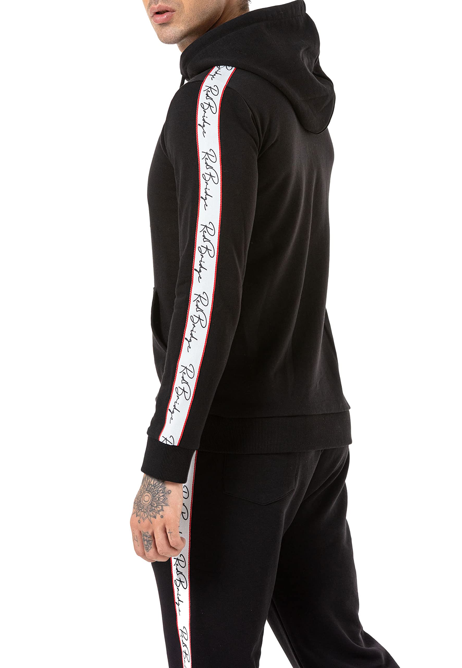 redbridge-streifen-kapuzenpullover-herren-schwarz-hoodie image 5