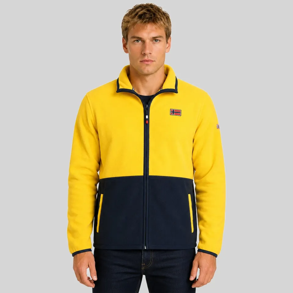 geographical-norway-touki-herren-fleecejacke-senf-rei-verschluss image 1