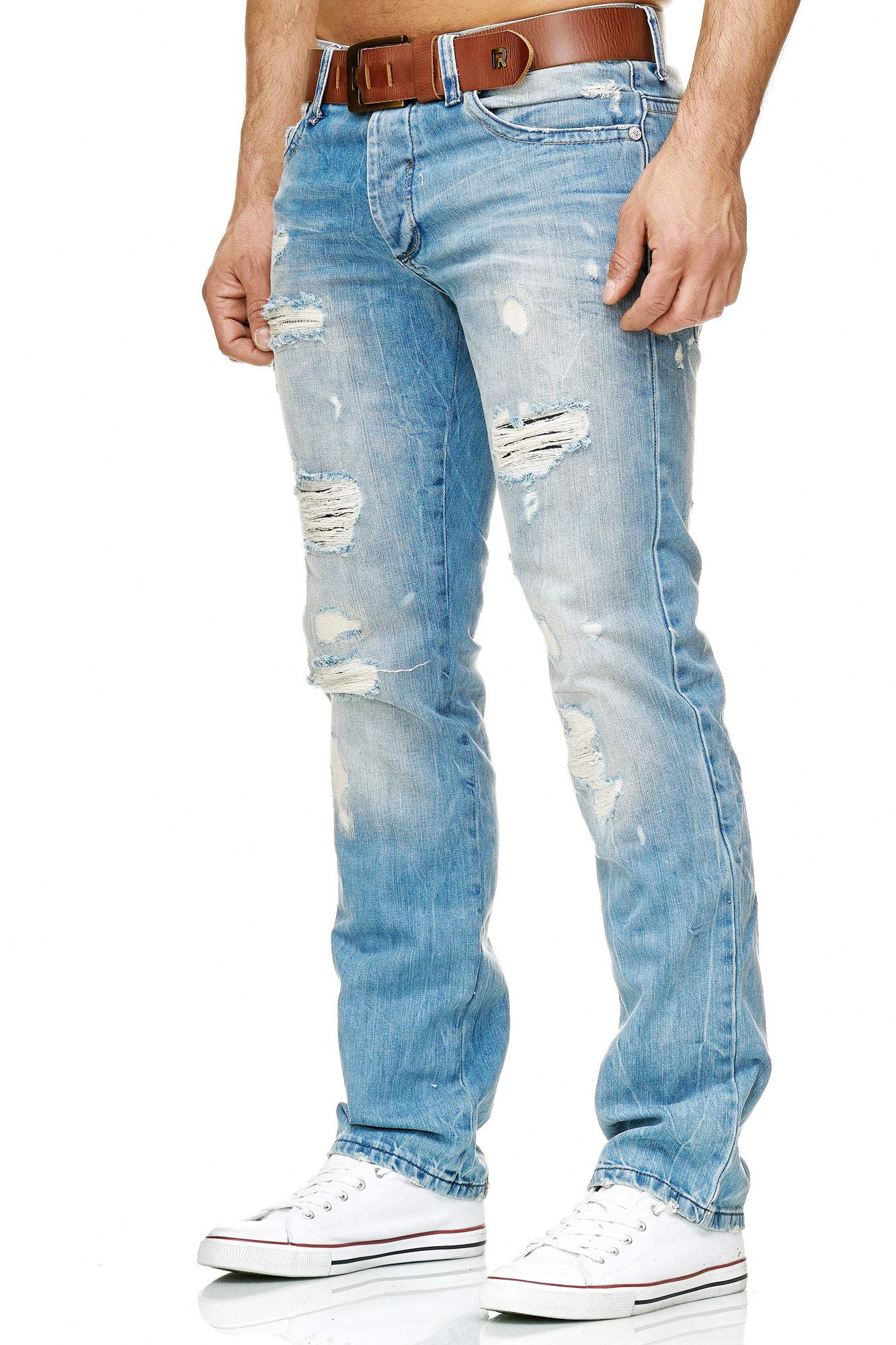 redbridge-jeans-regular-fit-herren-blau-used-look-rb-157-w32-l32 image 2
