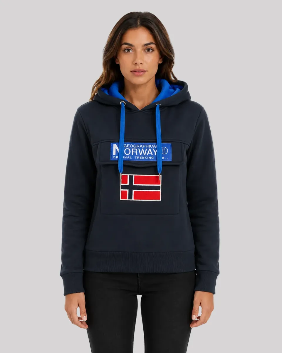 geographical-norway-gadrien-damen-hoodie-kapuzenpullover-stickerei image 1