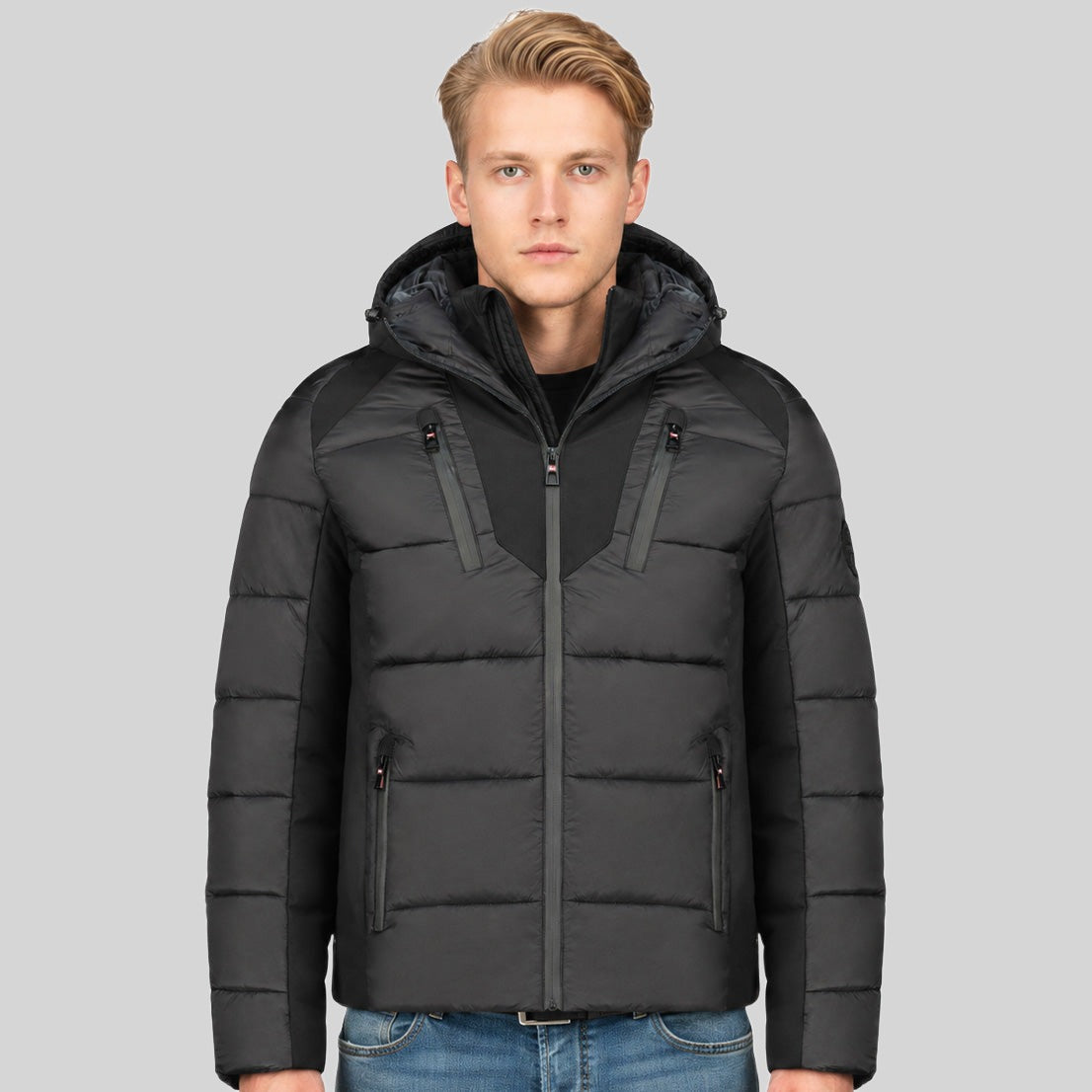 geographical-norway-bastian-herren-steppjacke-schwarz-kurze-form image 1