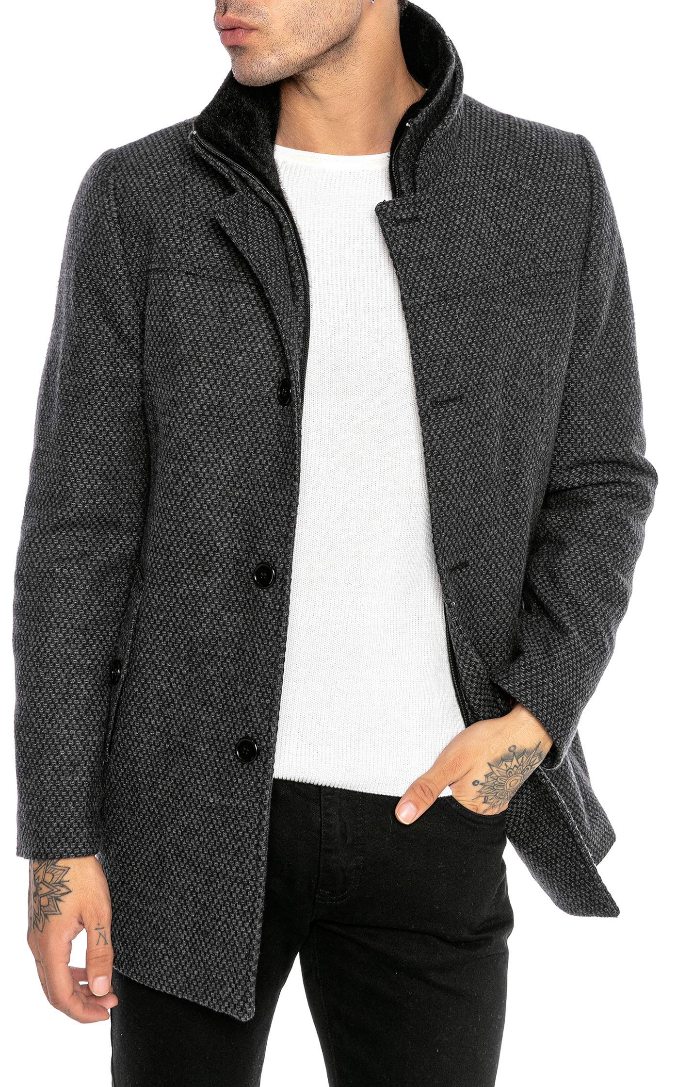 redbridge-mantel-herren-winter-honeycomb-dunkelgrau-weste image 3