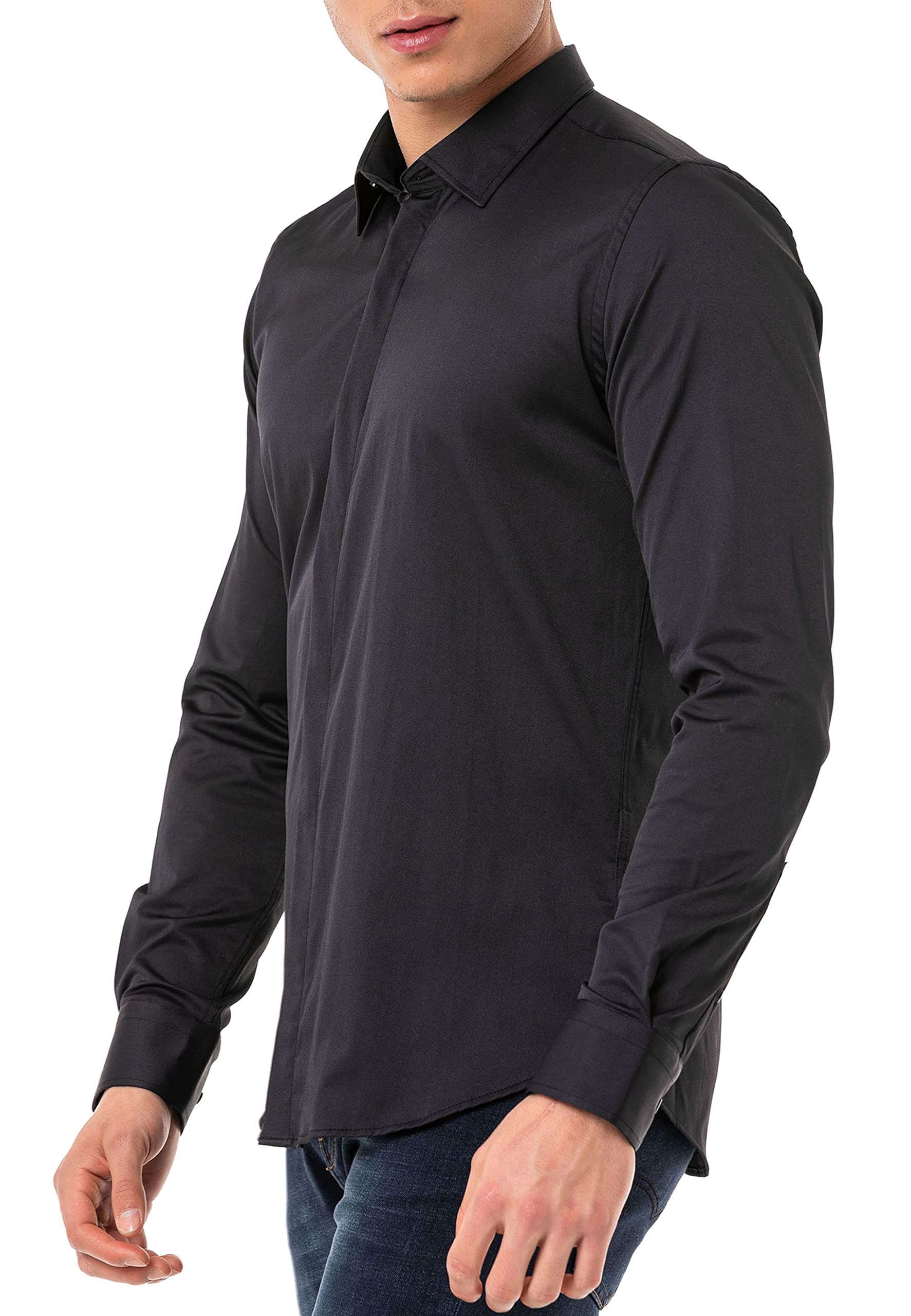 redbridge-hemden-herren-hemd-langarm-basic-schwarz-l image 3