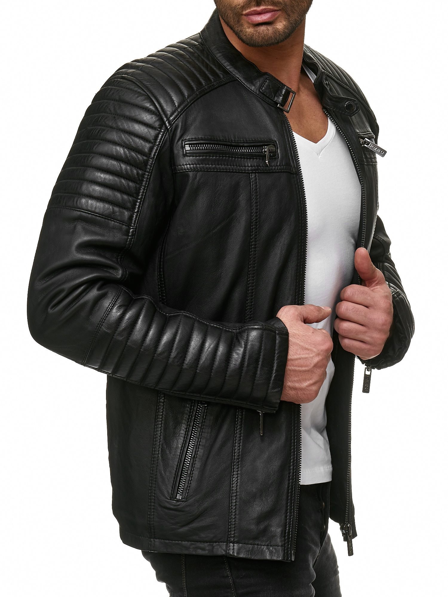 redbridge-biker-lederjacke-echtleder-schwarz-3xl-gesteppt image 3