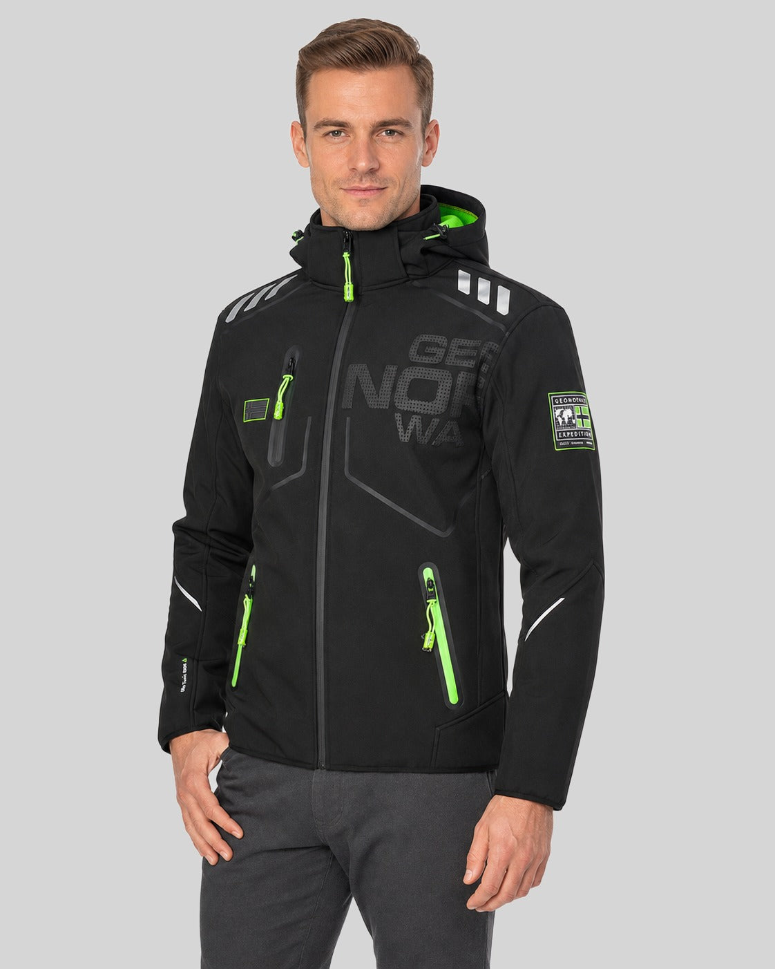 geographical-norway-robin-herren-softshelljacke-schwarz-kapuze image 1