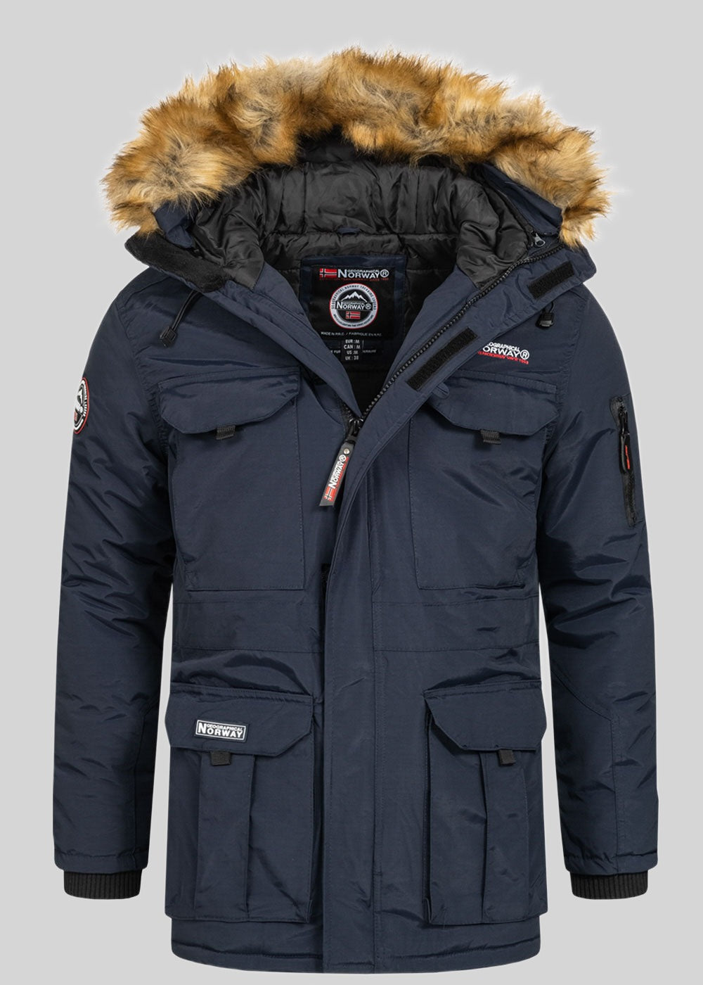 geographical-norway-bottle-herren-parka-marine-fellkapuze image 3