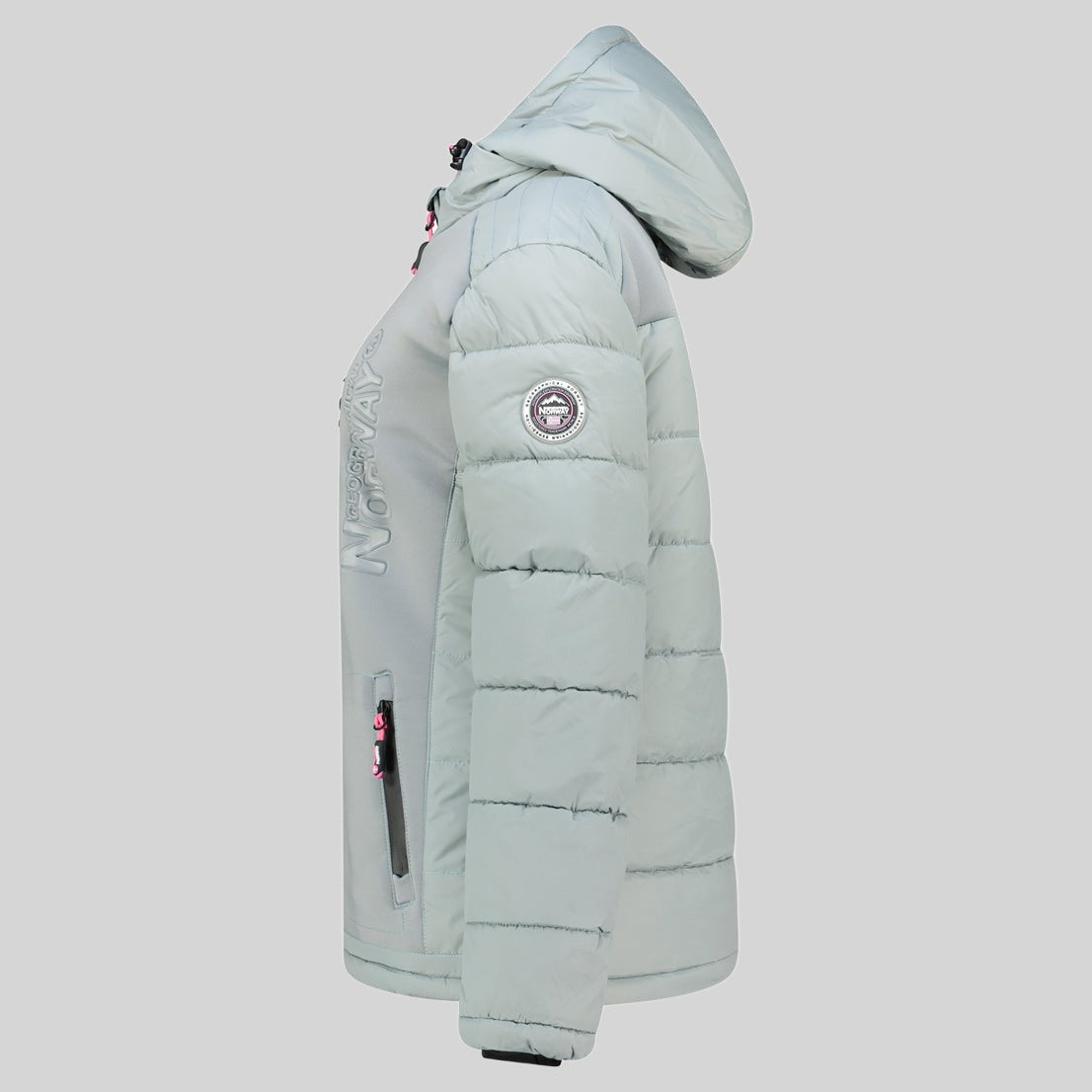 geographical-norway-beachwood-damen-steppjacke-hellgrau-kapuze image 5
