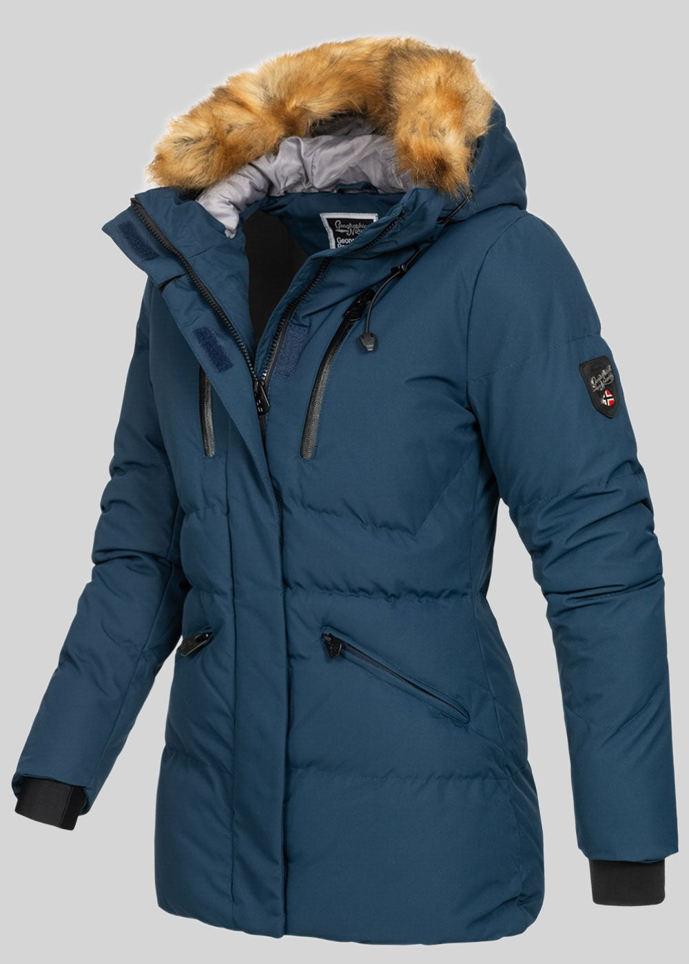geographical-norway-crown-damen-parka-marine-mit-fellkapuze image 5