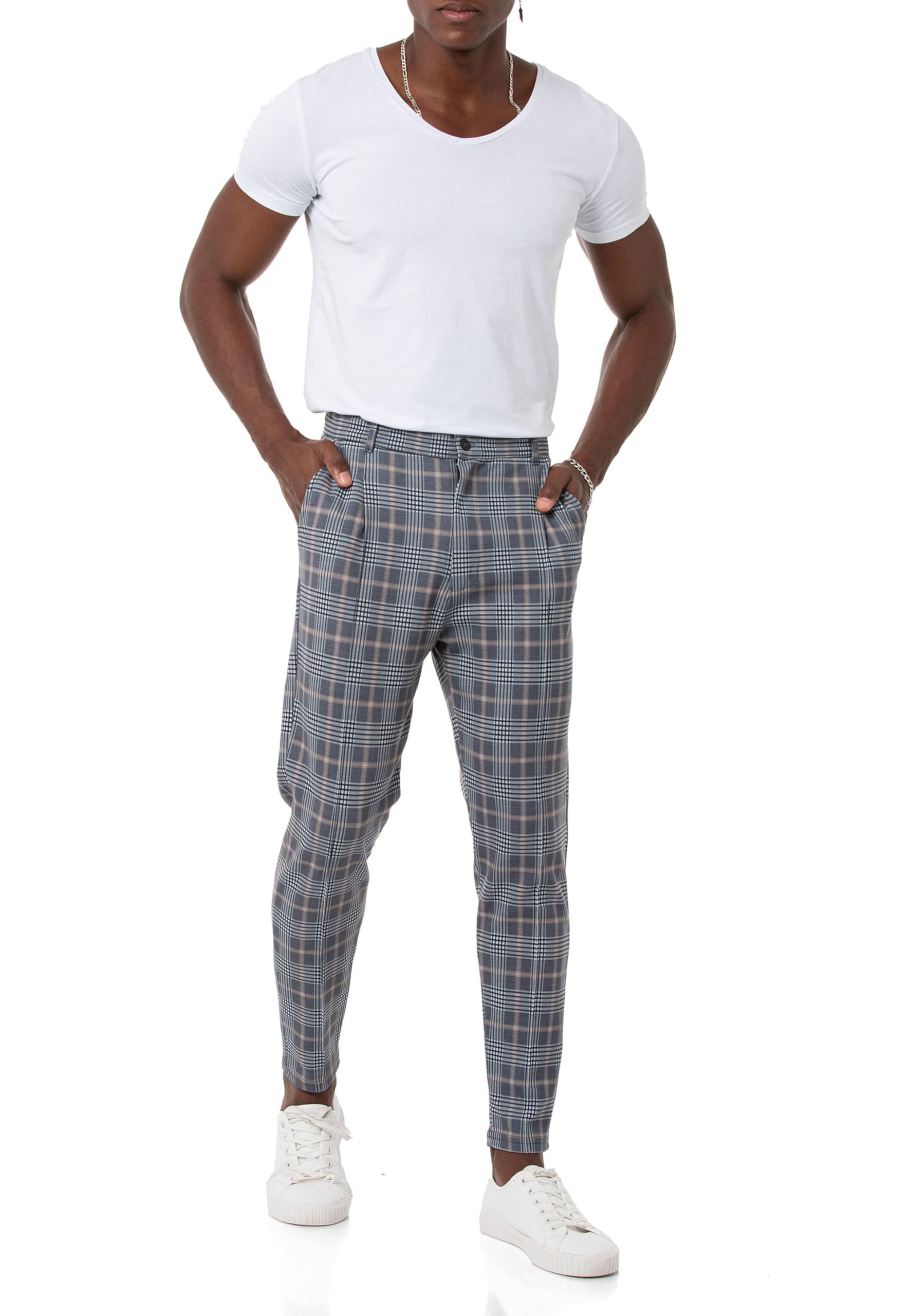 redbridge-hosen-chino-kariert-herren-jogg-pants-gummibund-casual image 6