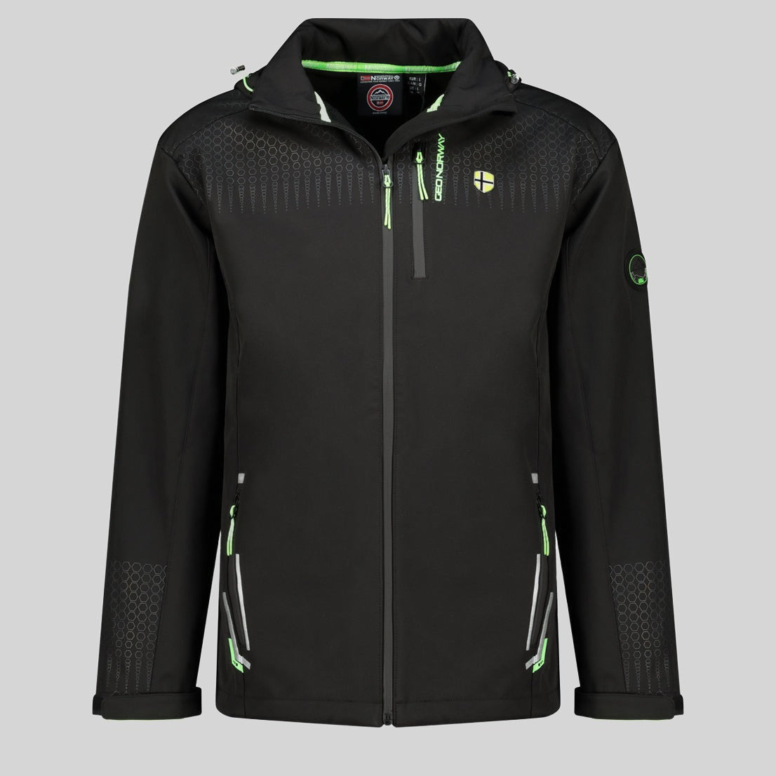 geographical-norway-trelino-herren-softshelljacke-schwarz-gr-n-kapuze image 7