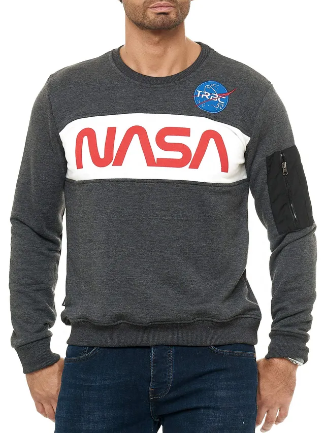 redbridge-nasa-sweatshirt-herren-schwarz-pullover-baumwolle-print image 1