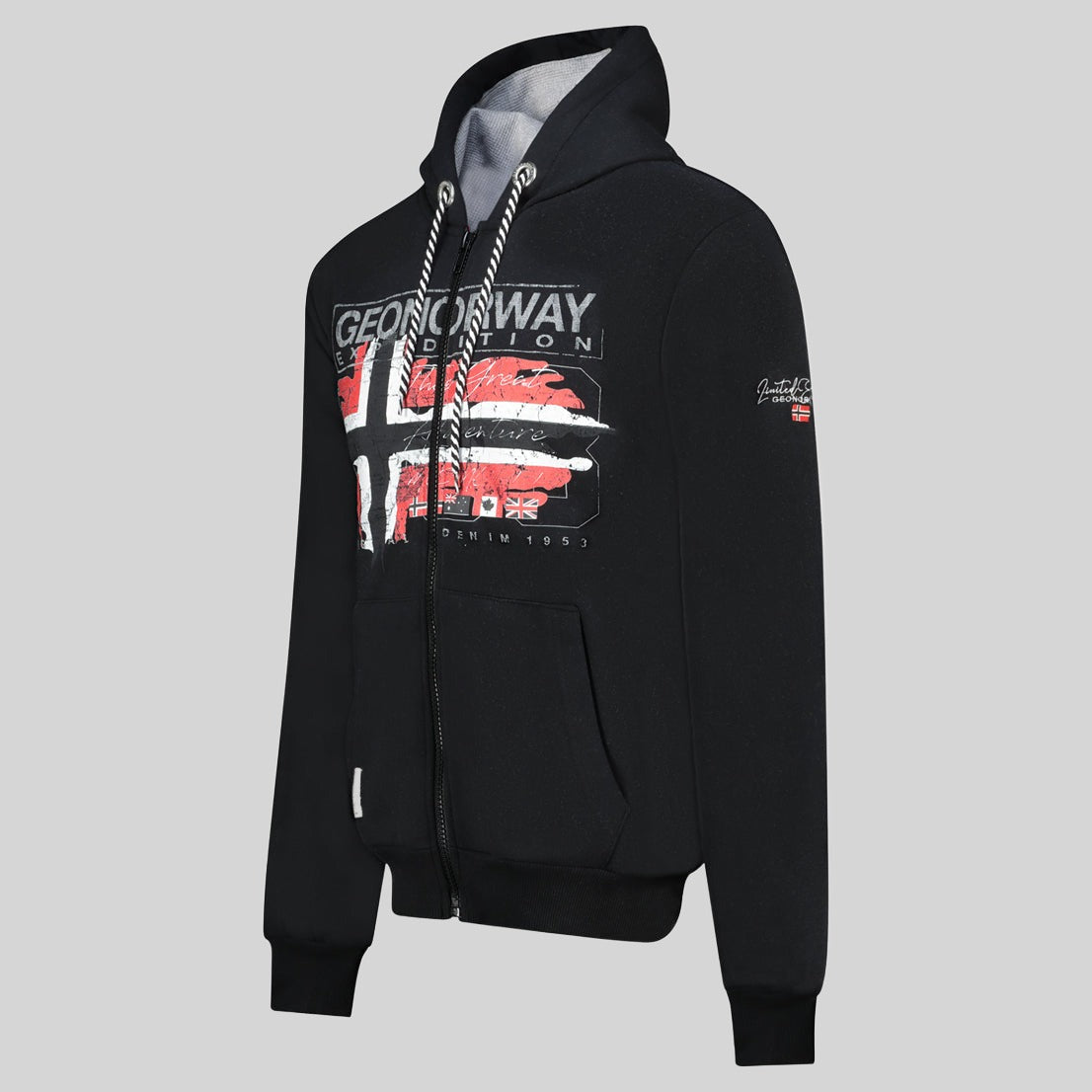 geographical-norway-grusty-herren-hoodie-hellgrau-print image 8