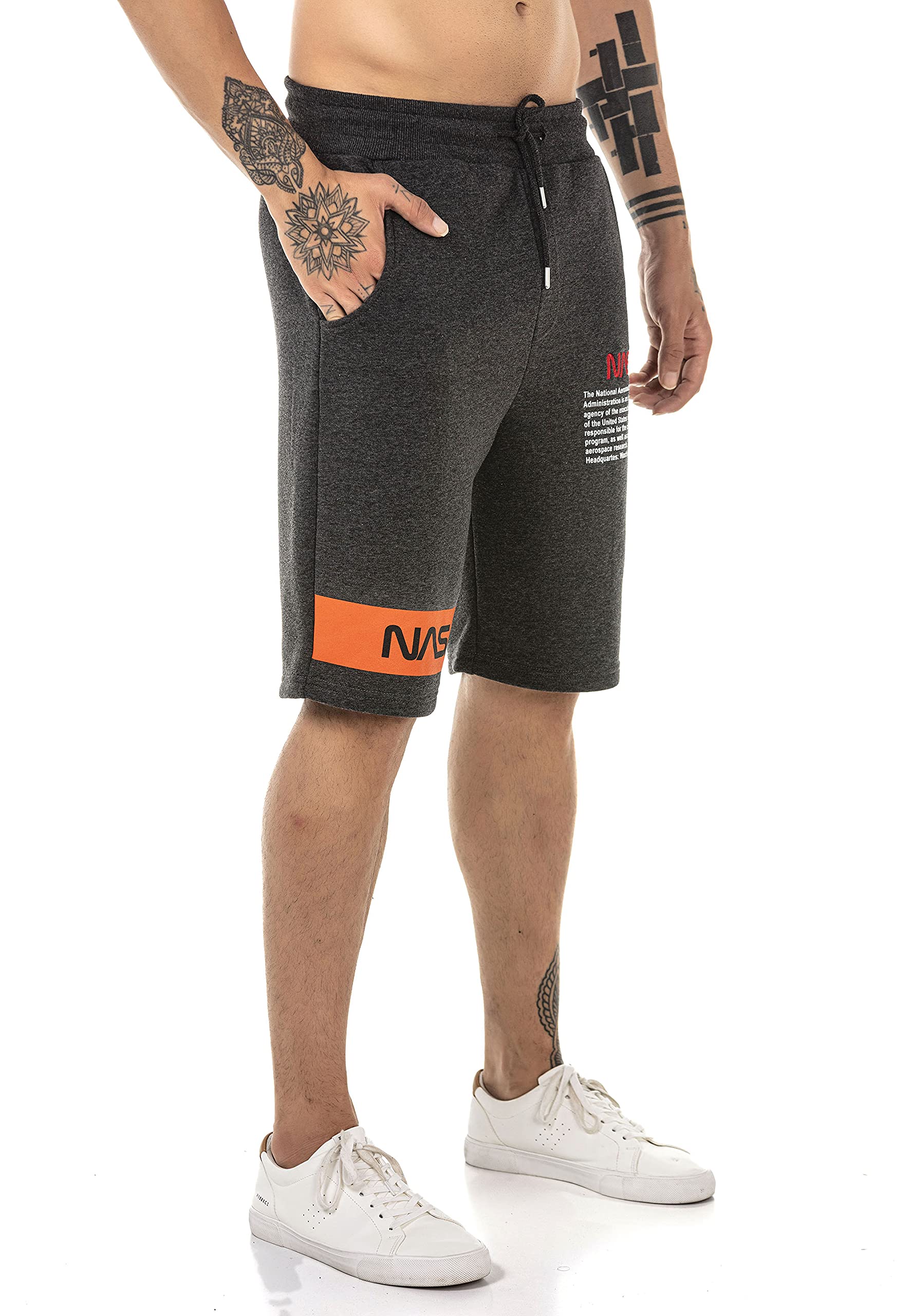 redbridge-shorts-herren-nasa-sweatshorts-kurz-anthrazit-baumwolle image 3