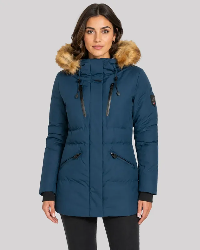 geographical-norway-crown-damen-parka-marine-mit-fellkapuze image 1