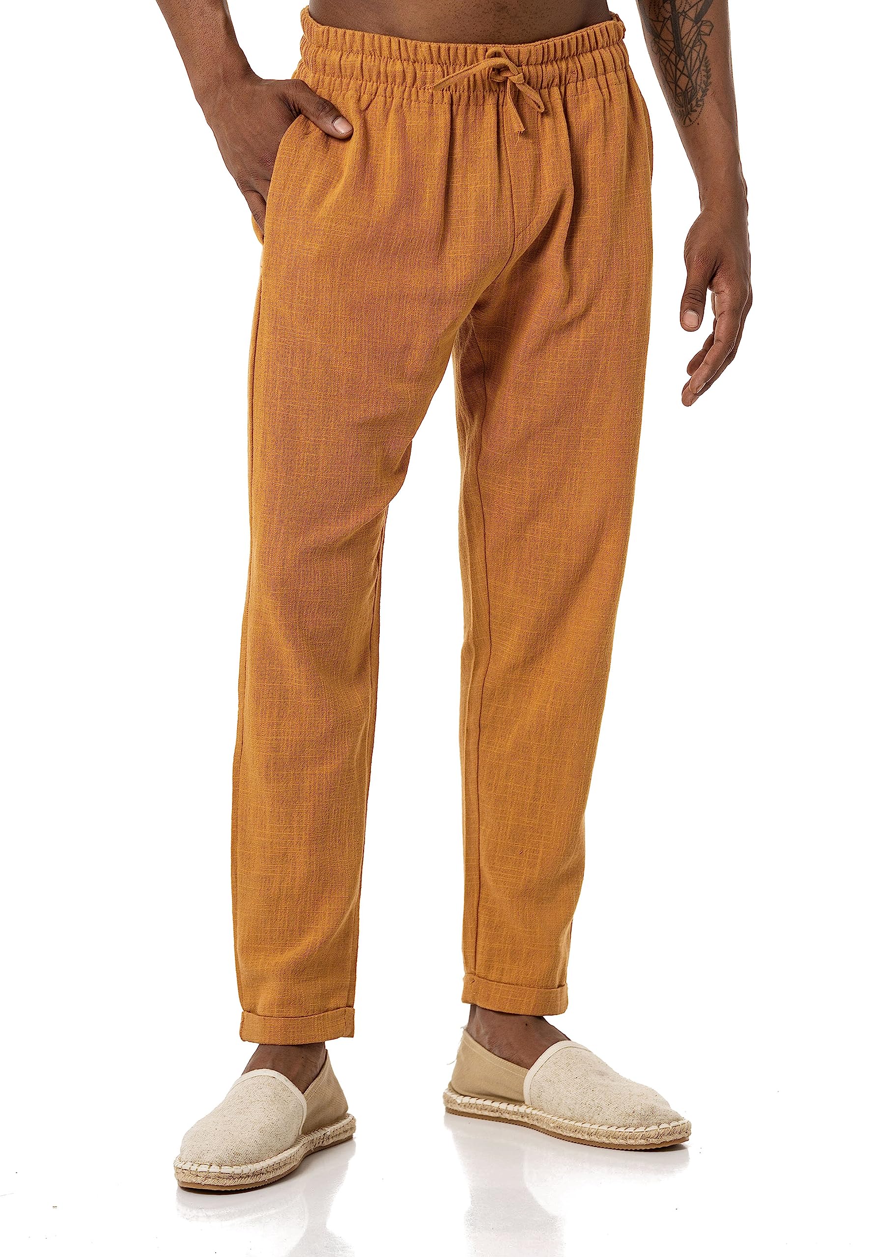 redbridge-leinenhose-freizeithose-herren-schwarz-baumwolle image 2