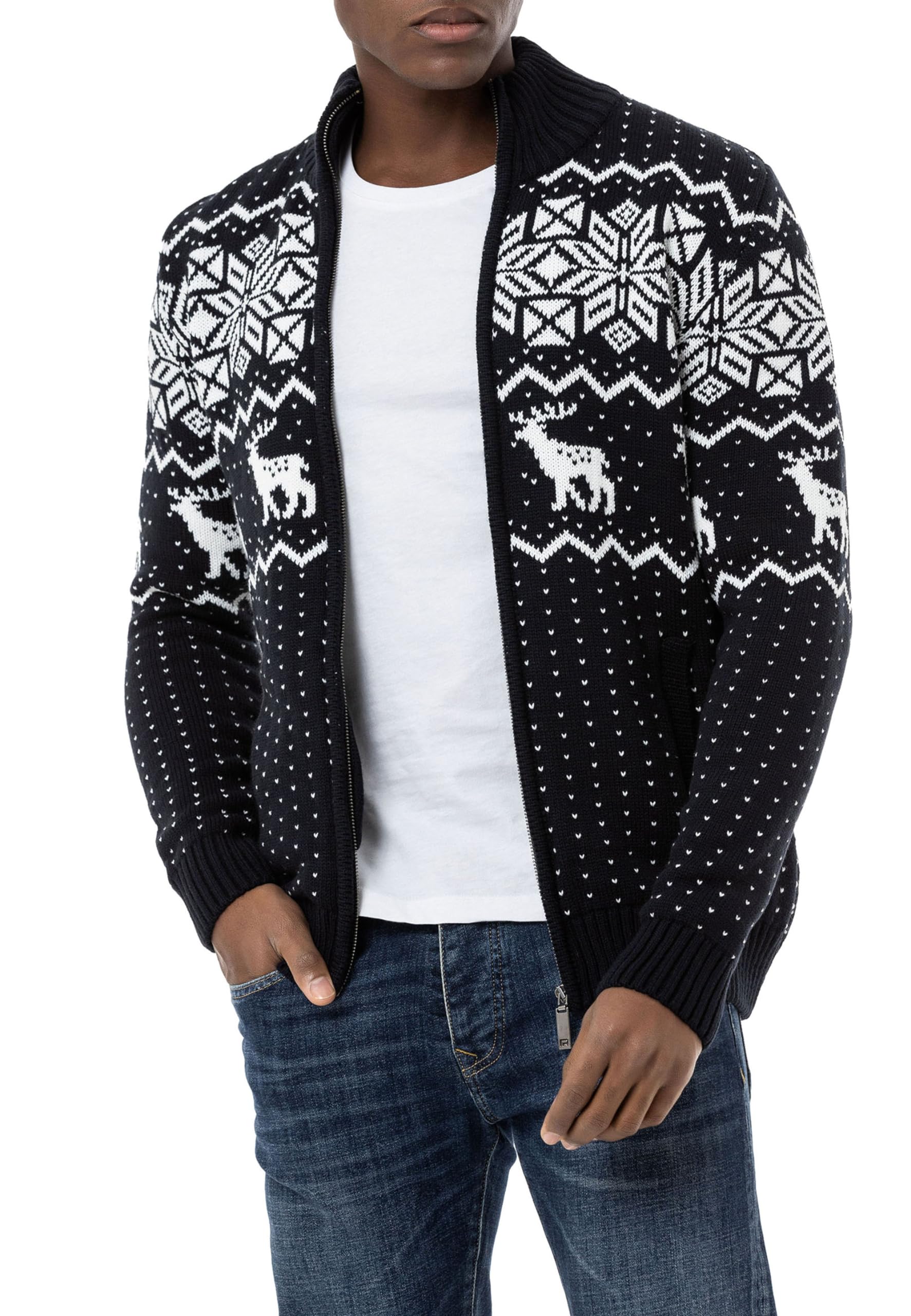 redbridge-m3645-strickjacke-herren-l-norweger-navy image 1