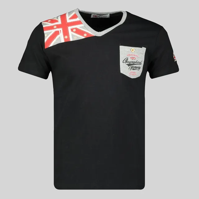 geographical-norway-jengland-herren-t-shirt-v-ausschnitt-mit-brusttasche-marine- image 1