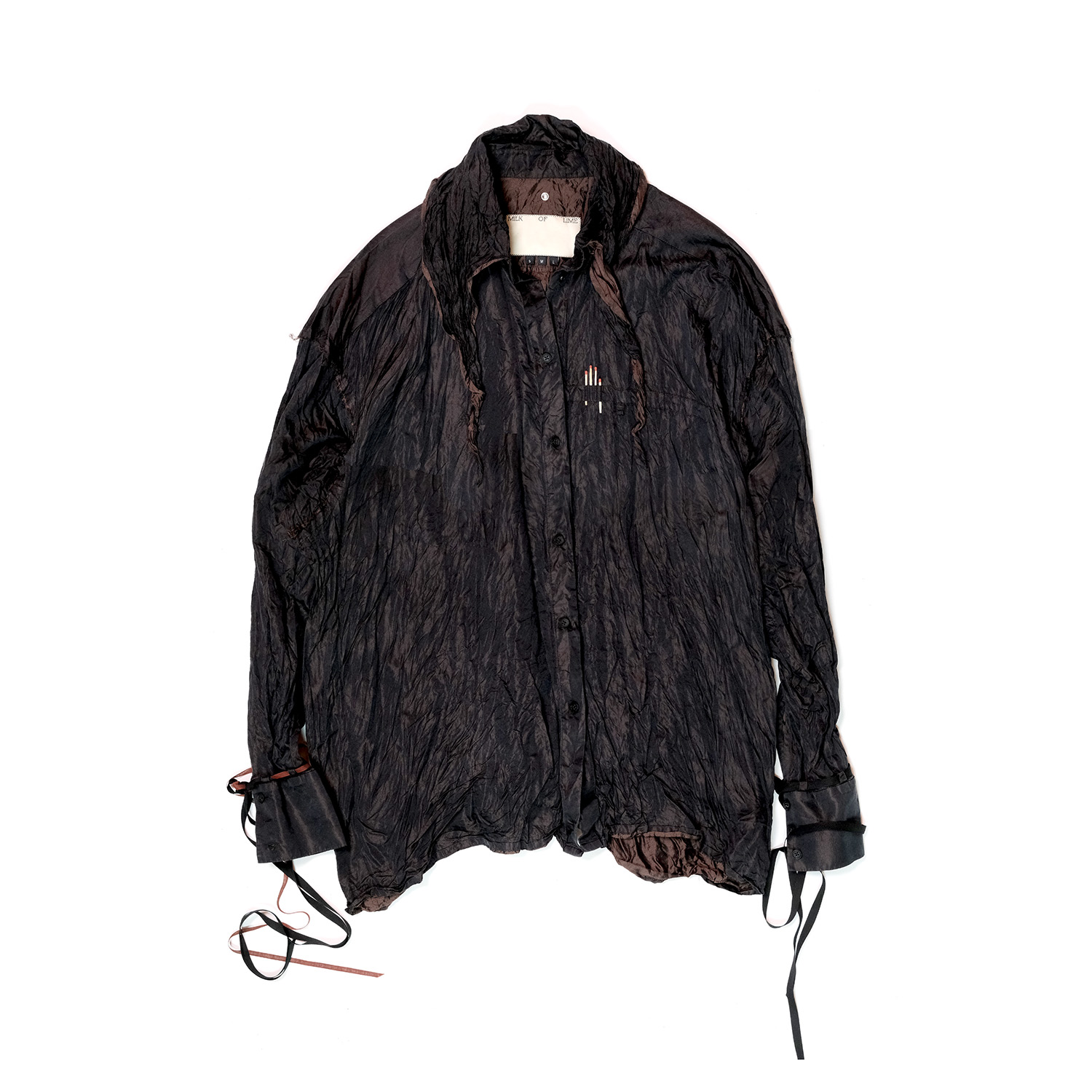 milk-of-lime-crinkled-shirt-charred-wood-statement-hemd image 1