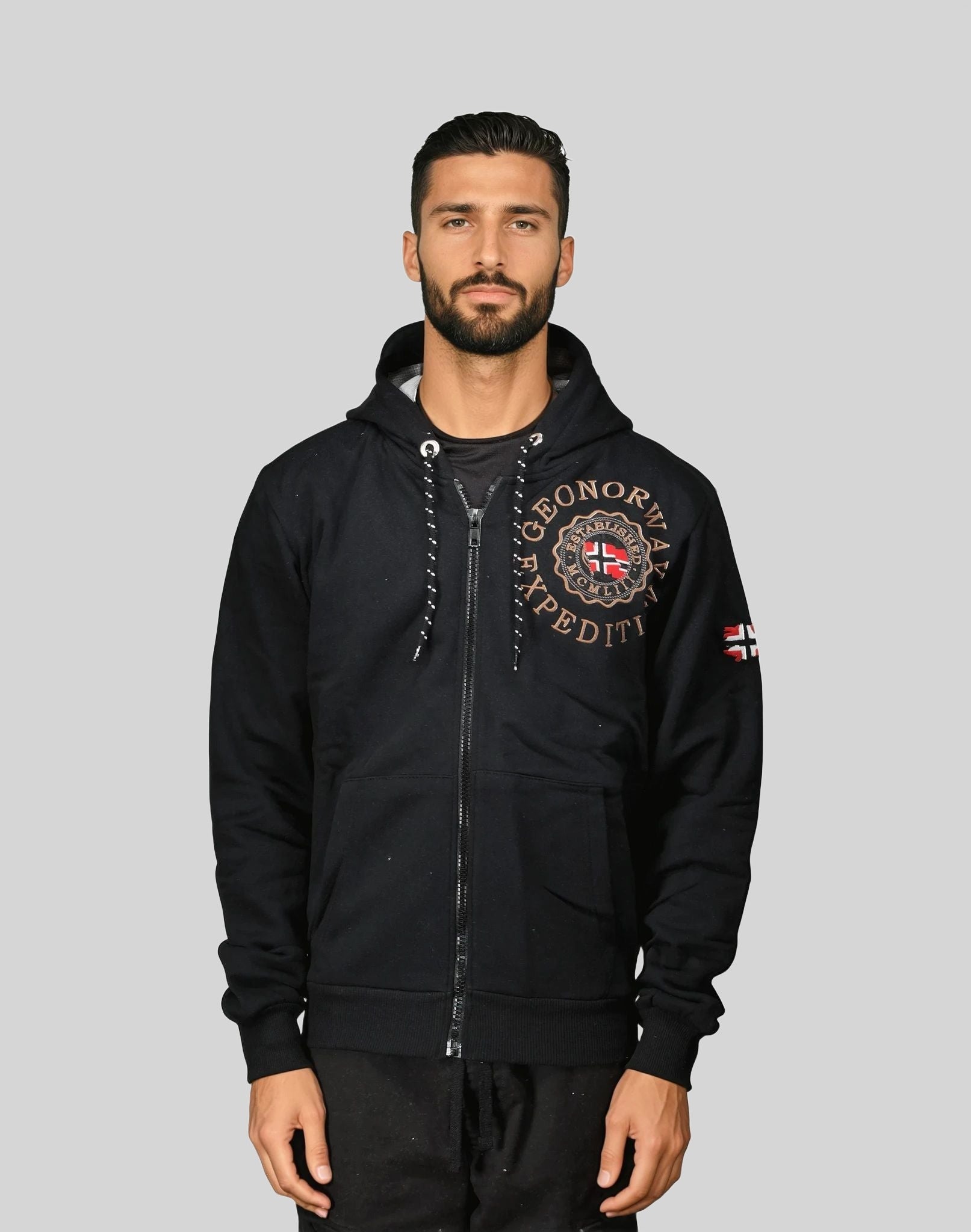 geographical-norway-geganto-sweatshirt-schwarz-hoodie-baumwolle image 1