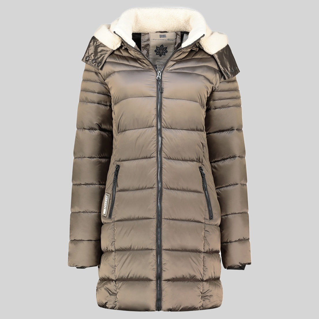 geographical-norway-carenne-parka-damen-taupe-lang-kapuze image 3