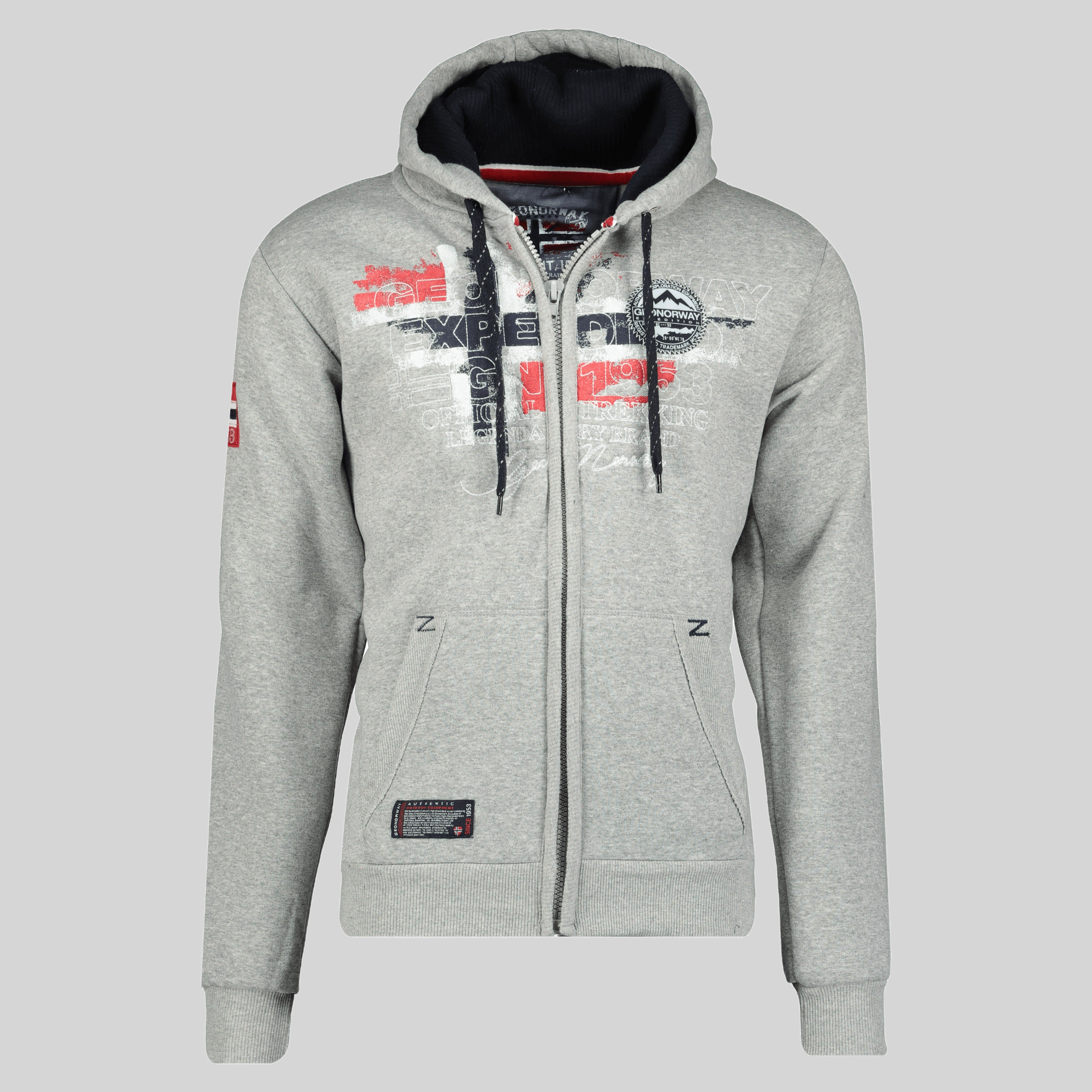 geographical-norway-gutta-herren-sweatjacke-hellgrau-mit-kapuze image 4