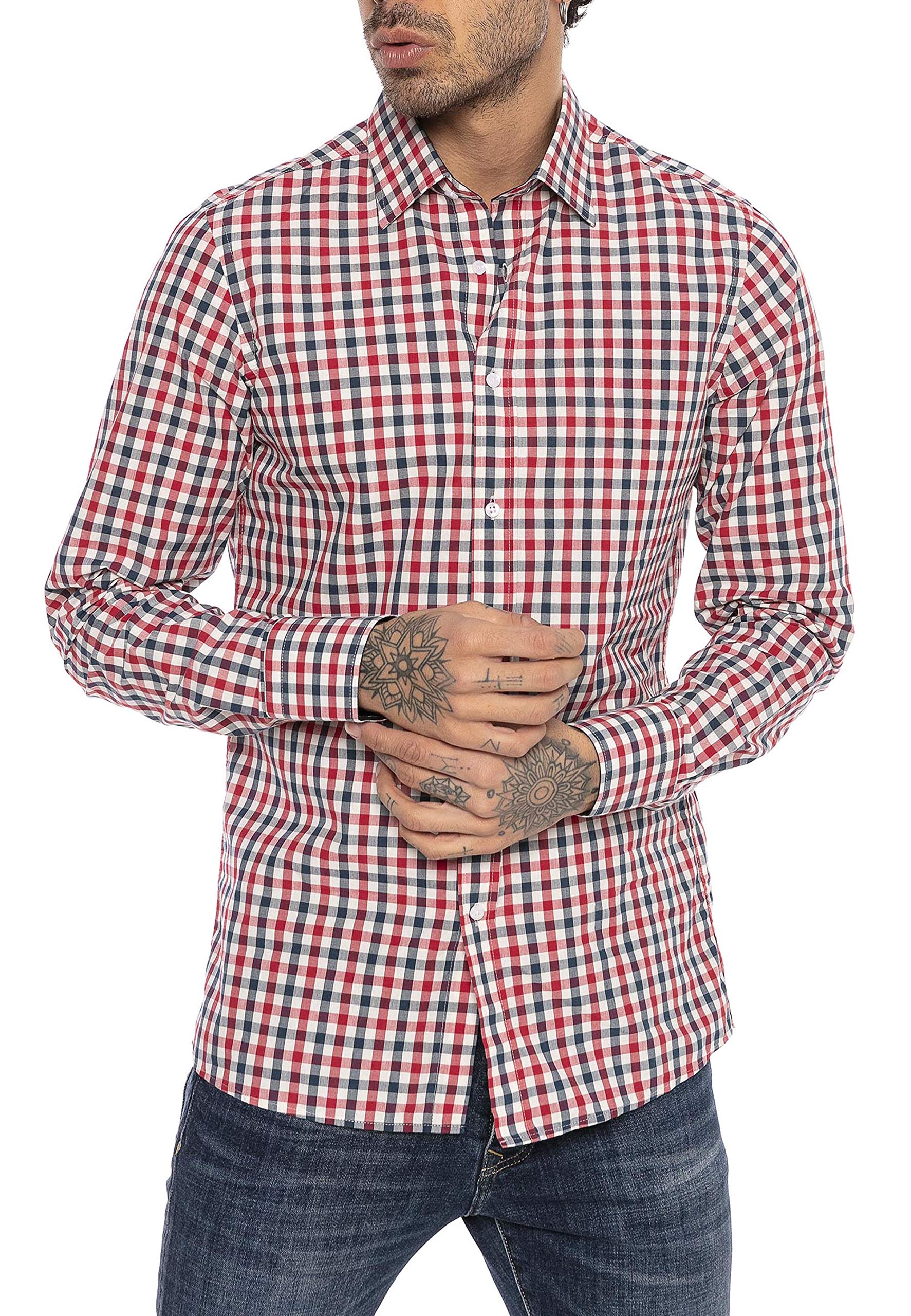 redbridge-hemd-herren-langarm-kariert-modern-fit-baumwolle image 1