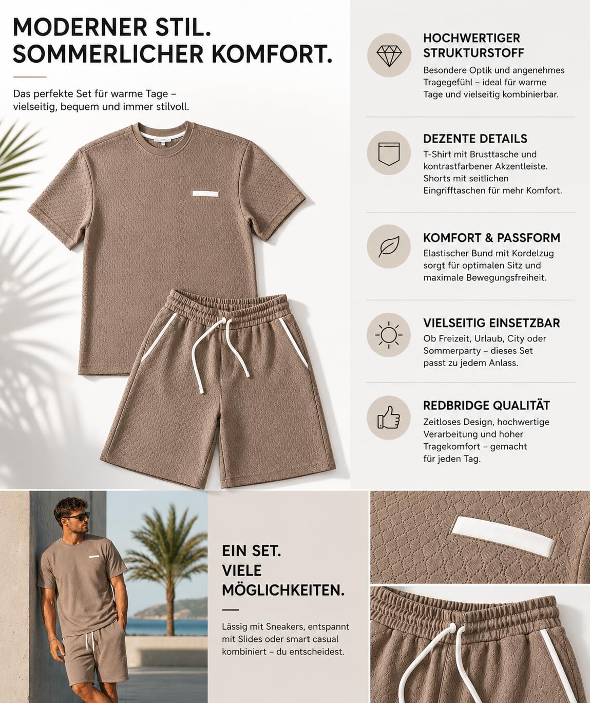 redbridge-sommer-set-t-shirt-shorts-zweiteiler-xl-wei image 2