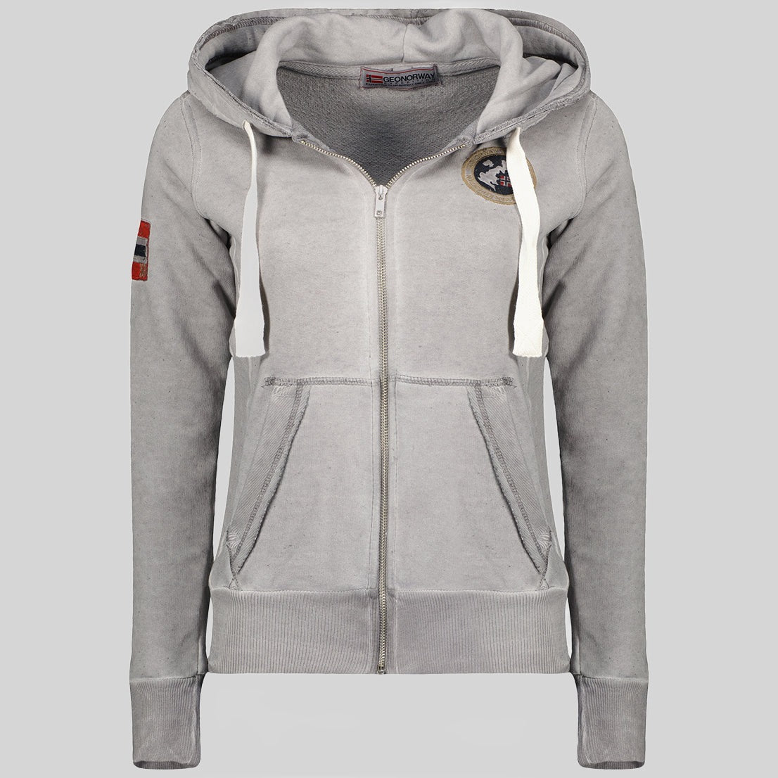geographical-norway-gexcellence-damen-hoodie-hellgrau-sweatshirt image 5