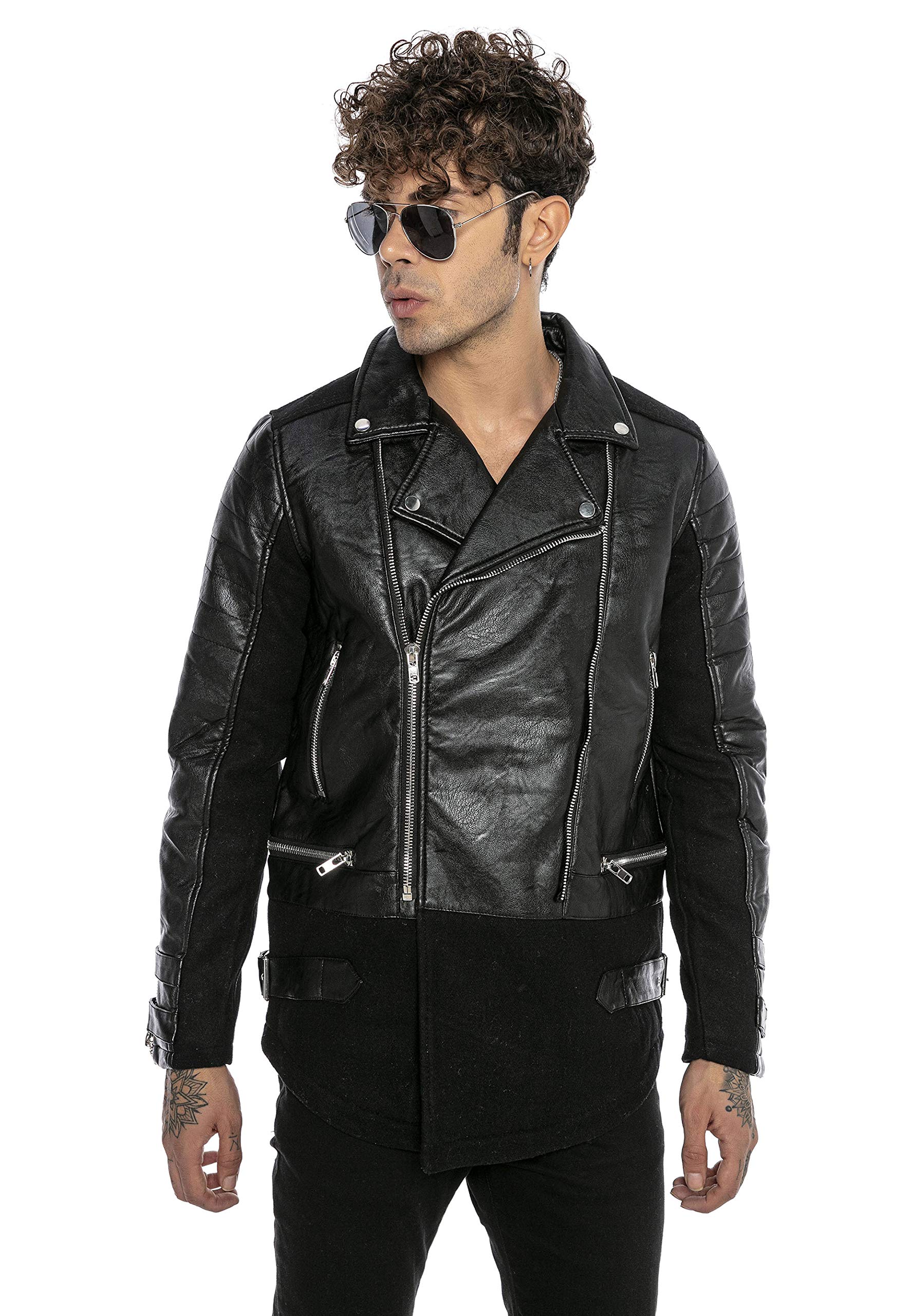 redbridge-oberbekleidung-kunstleder-jacke-herren-schwarz-biker image 2