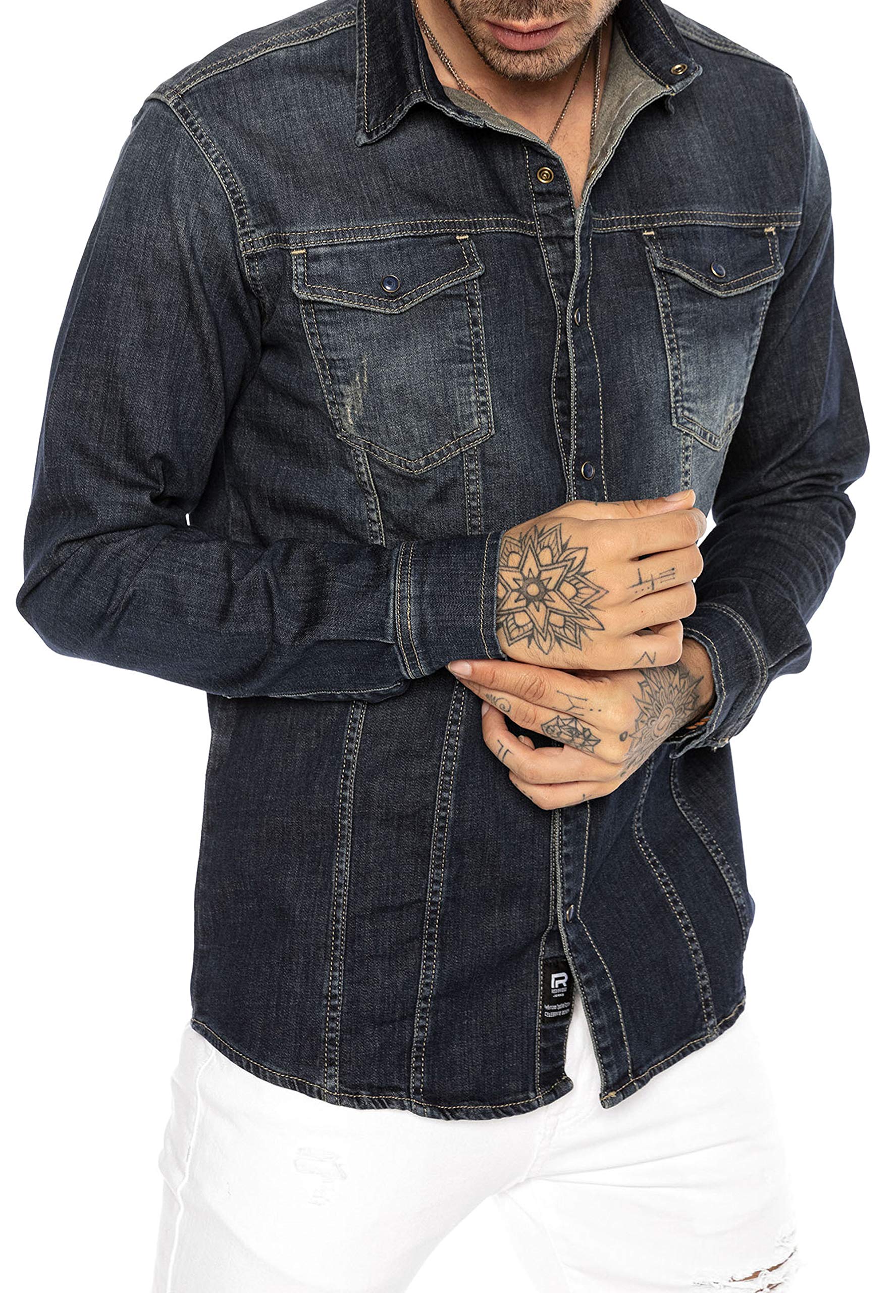 redbridge-premium-denim-jeanshemd-herren-m-blau image 4