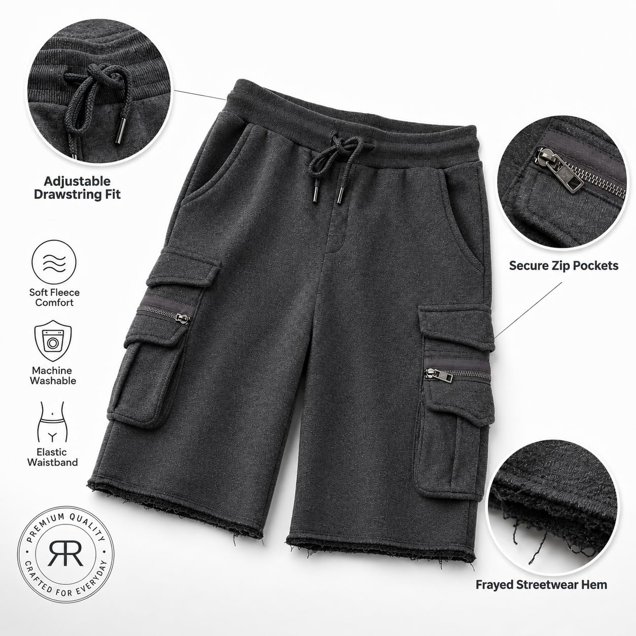 redbridge-cargo-shorts-herren-l-schwarz-rei-verschluss image 2