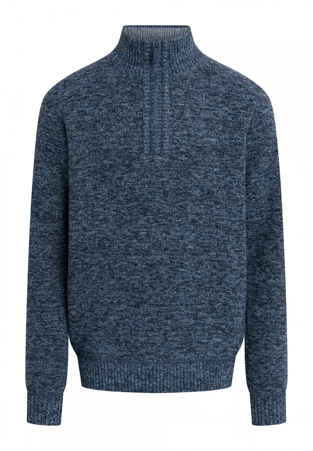 bench-checkson-pullover-herren-grey-marl-1-4-zip image 1