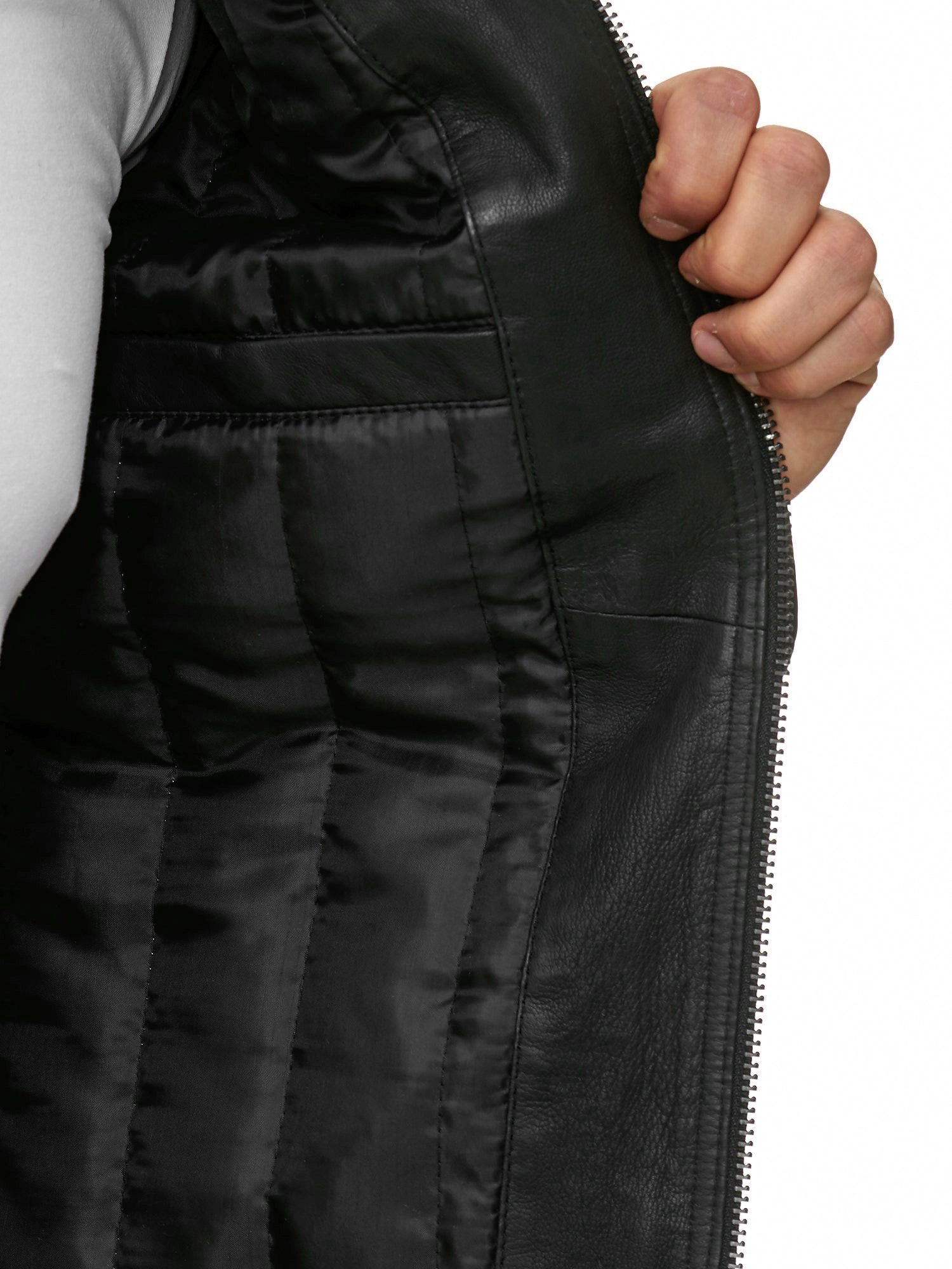 redbridge-biker-lederjacke-echtleder-schwarz-3xl-gesteppt image 8
