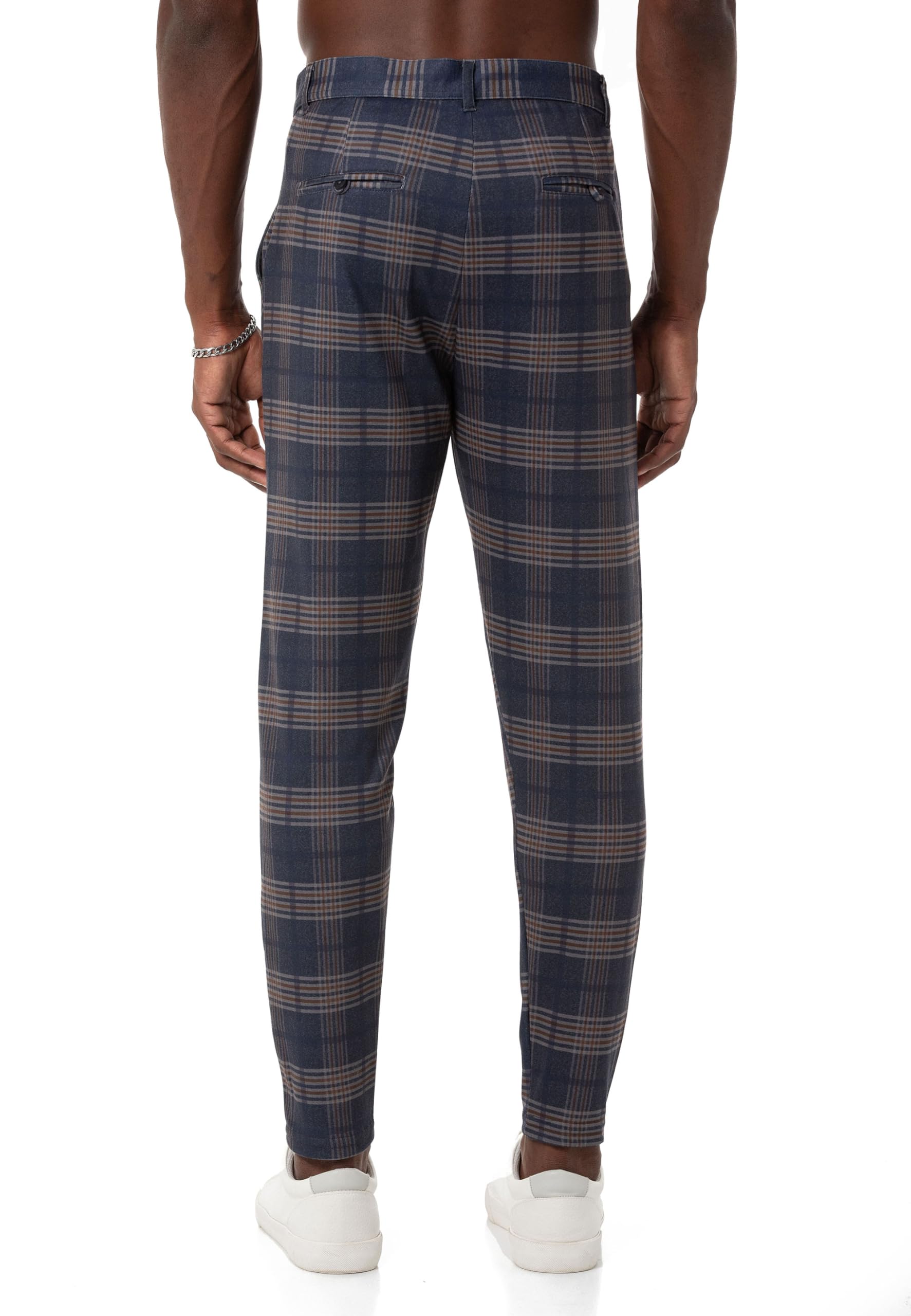 redbridge-hosen-chino-hose-herren-kariert-gummibund-gr-m image 3