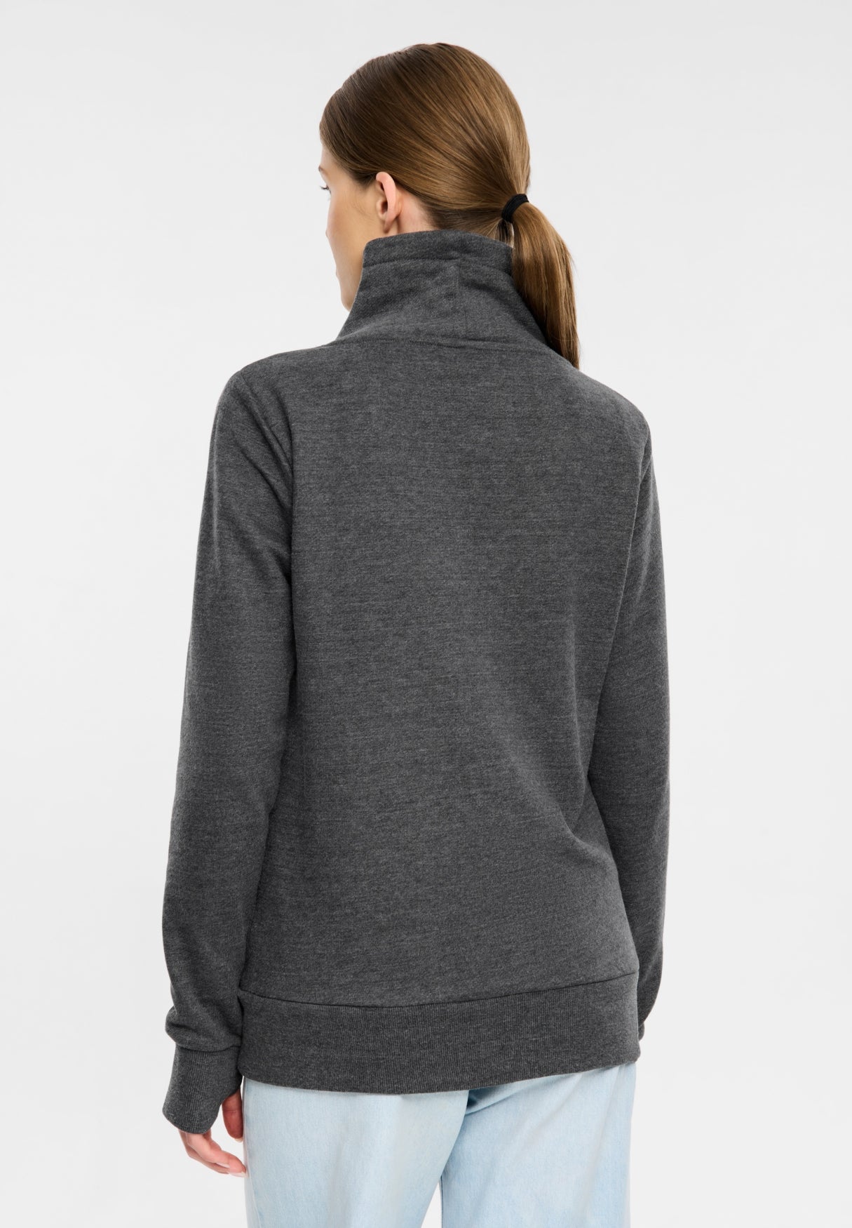 bench-carla-sweatshirt-damen-schwarz-hoher-kragen-langarm image 3