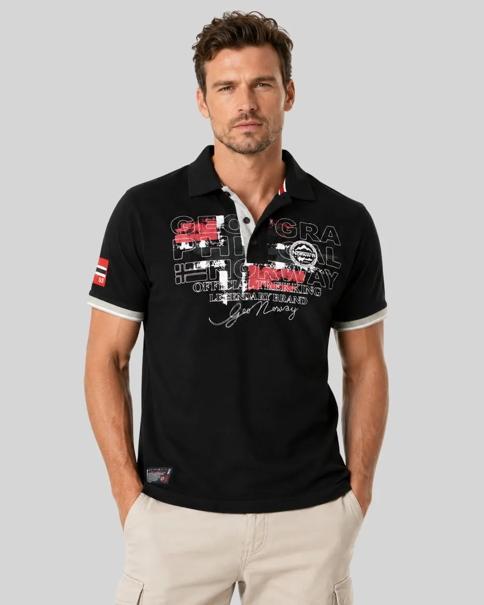geographical-norway-kutta-herren-polo-schwarz-kurzarm image 1