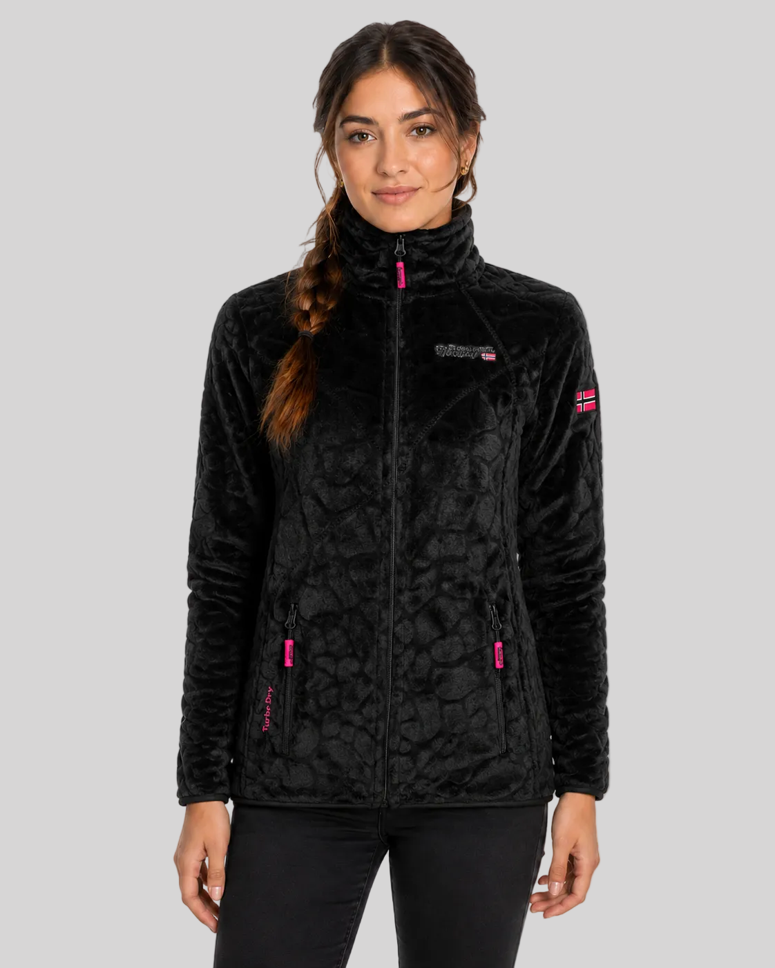 geographical-norway-univers-damen-fleecejacke-schwarz-stickerei image 6