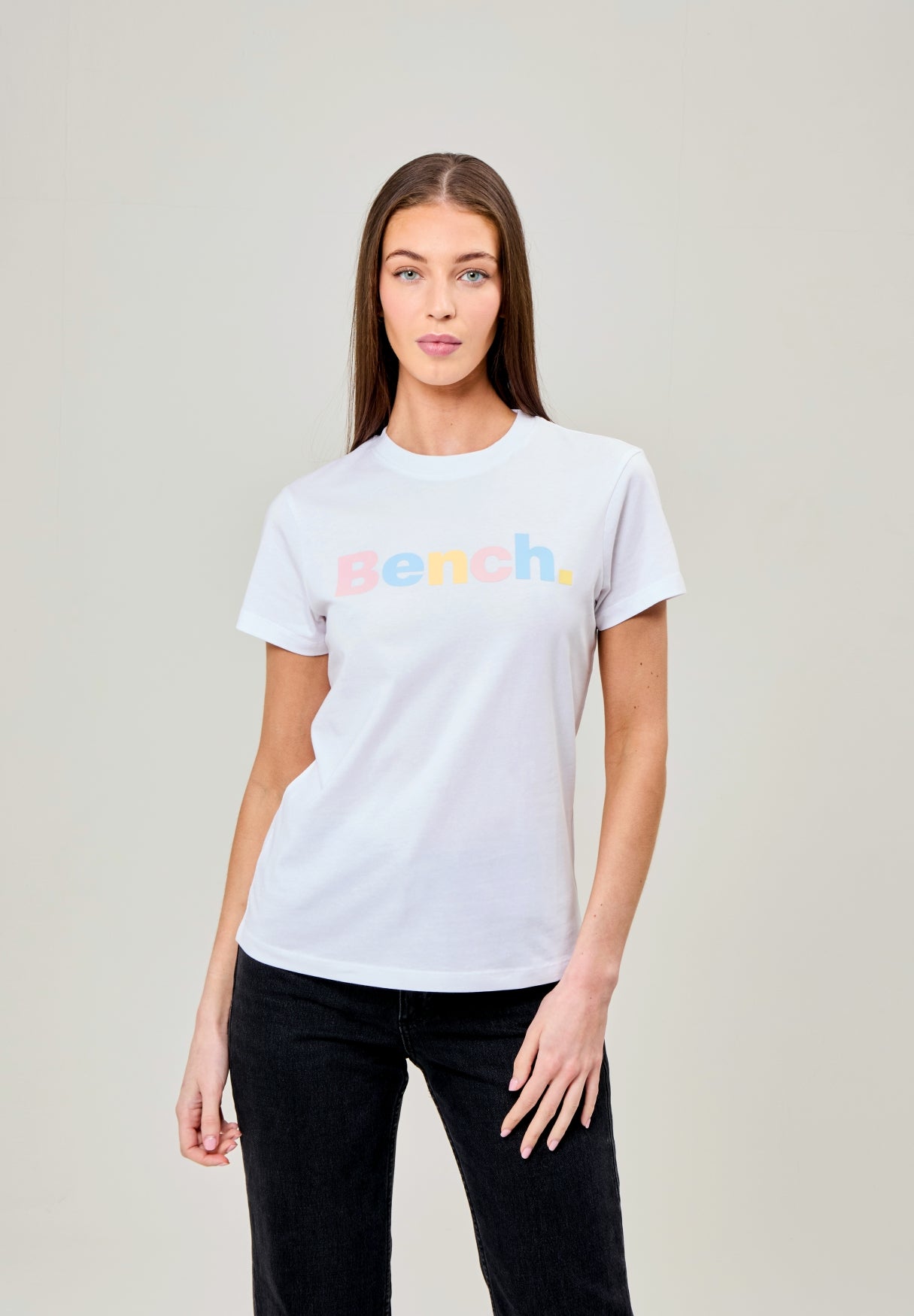 bench-elio-t-shirt-damen-wei-baumwolle-logoprint image 2