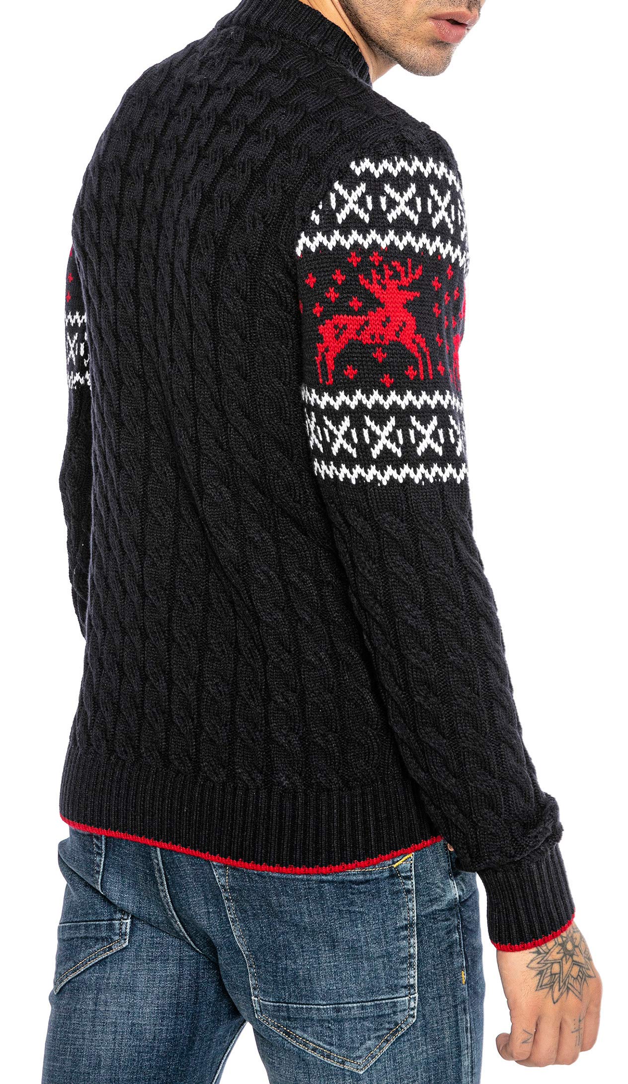 redbridge-m3119-norweger-pullover-herren-slim-fit-blau-l-rentier image 5