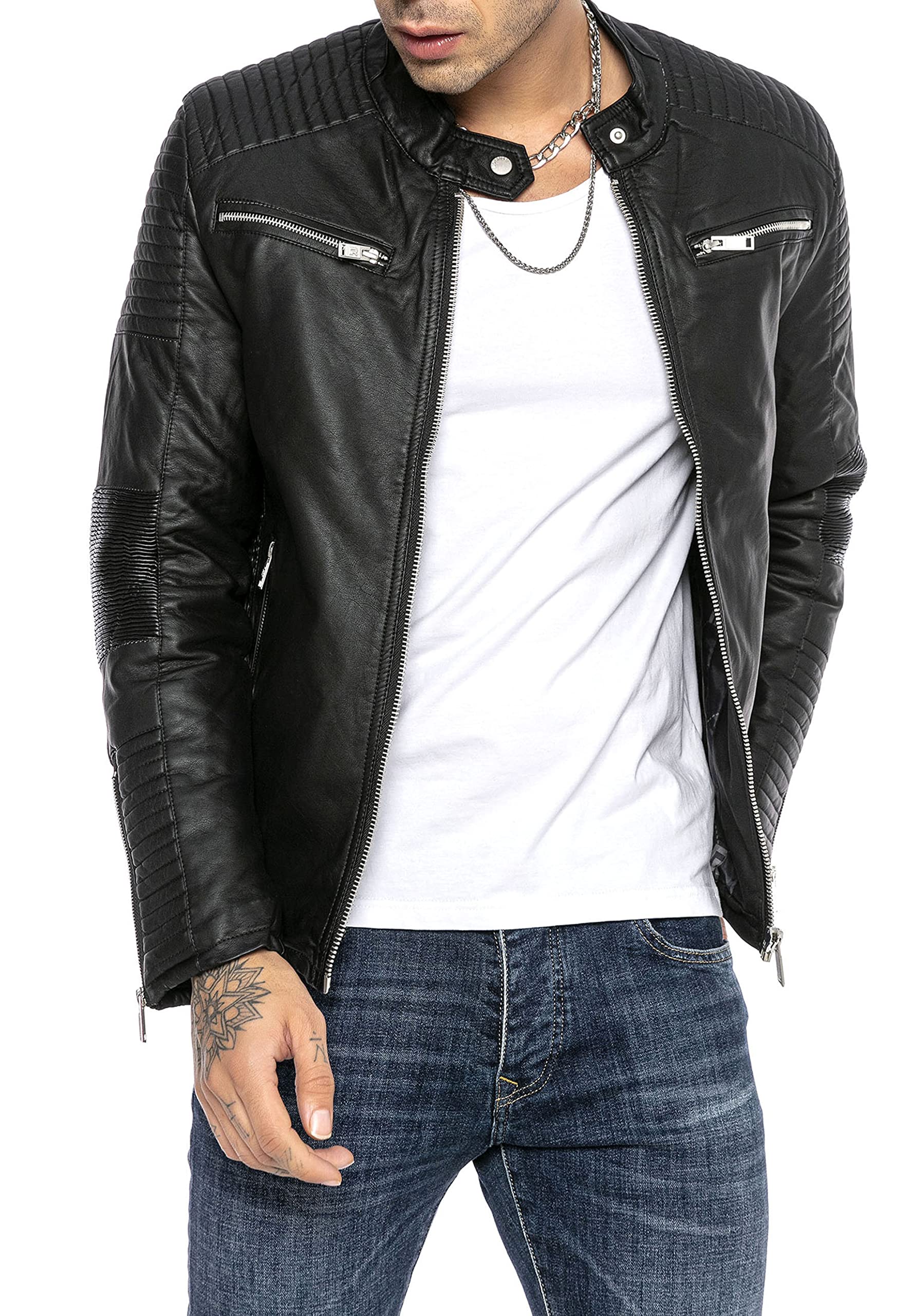 redbridge-oberbekleidung-herren-lederjacke-biker-schwarz-m image 5
