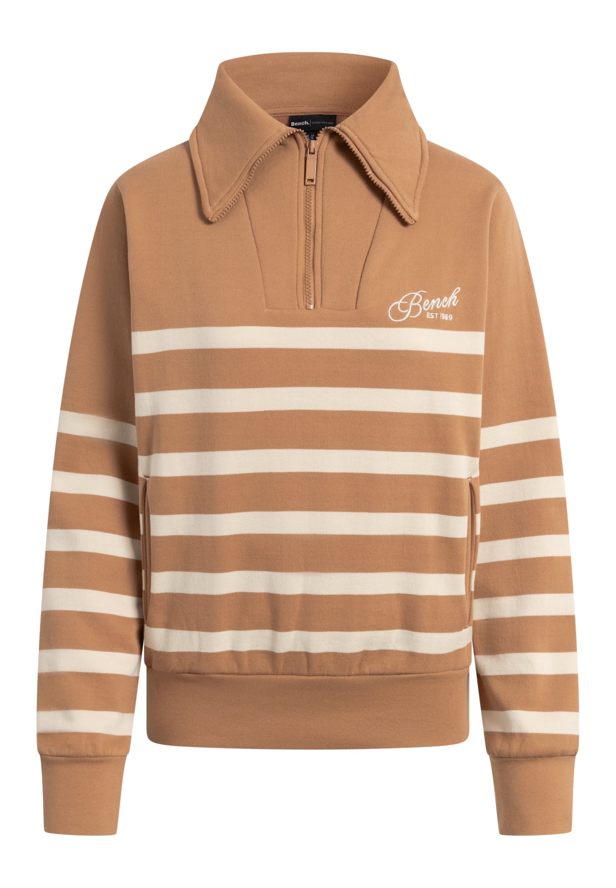 bench-foy-sweatshirt-damen-macciato-mit-zip-kragen image 1