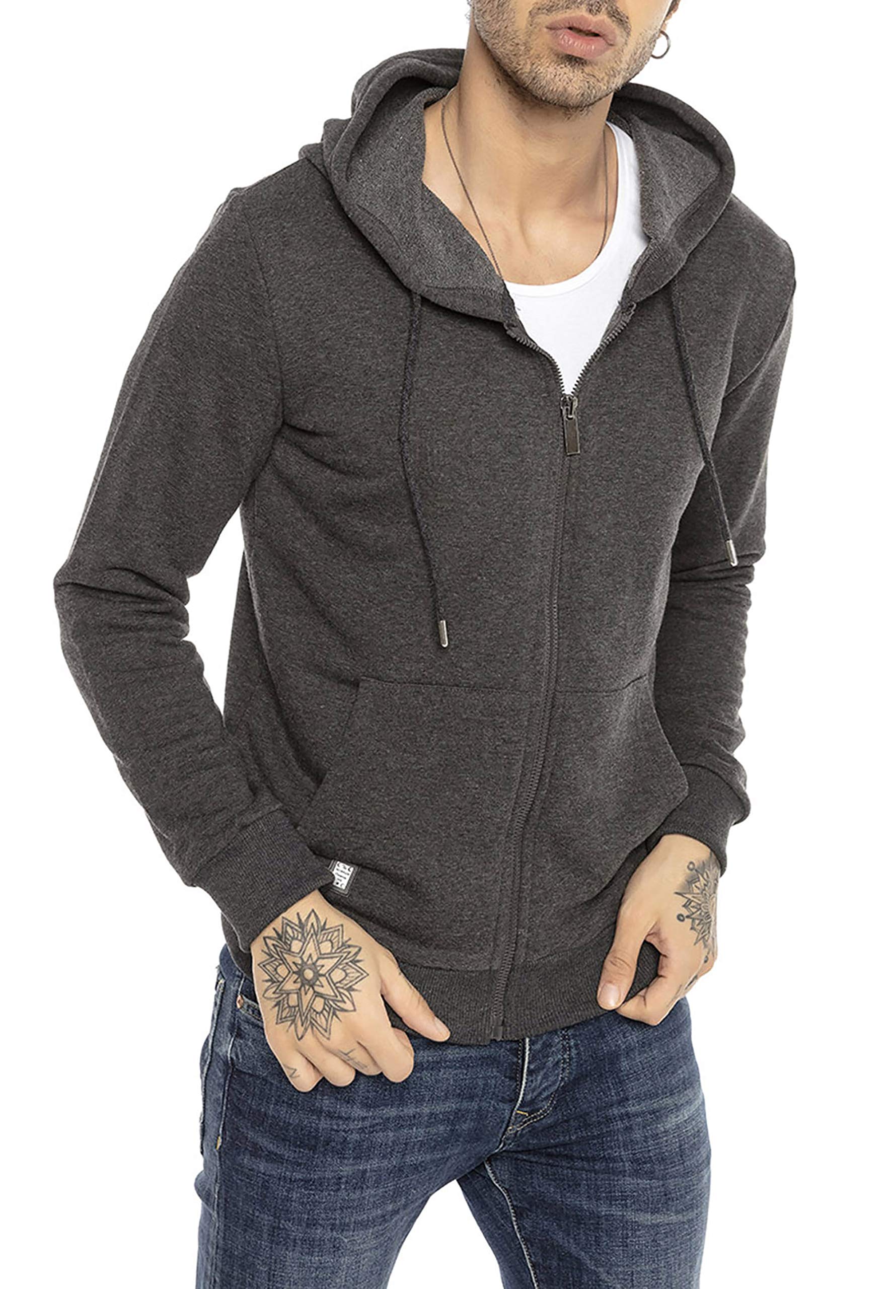 redbridge-cardigans-premium-basic-sweatjacke-herren-zip-hoodie-schwarz image 2