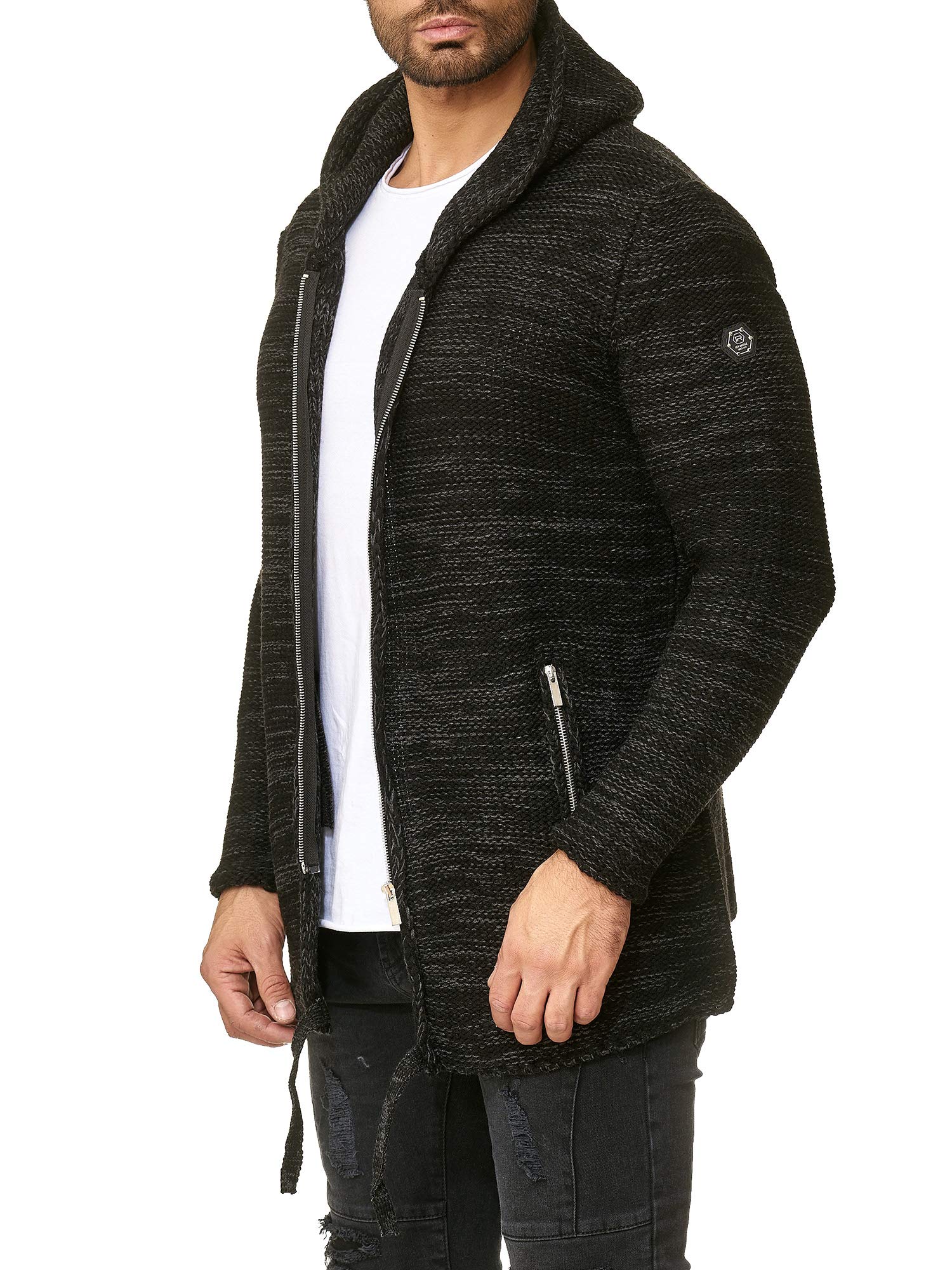 redbridge-rough-m3632-strickjacke-kapuze-herren-l-grau image 2