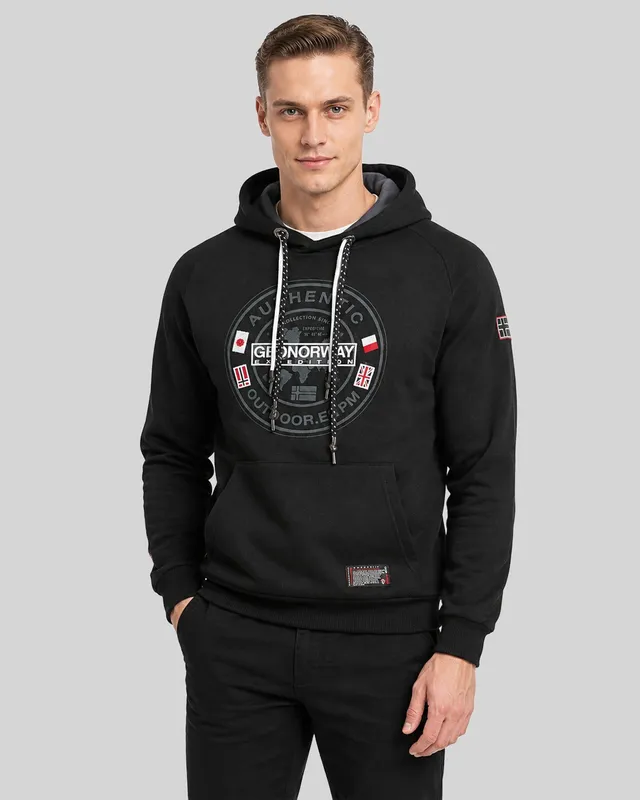 geographical-norway-gregoire-herren-hoodie-schwarz-kapuzenpullover image 1