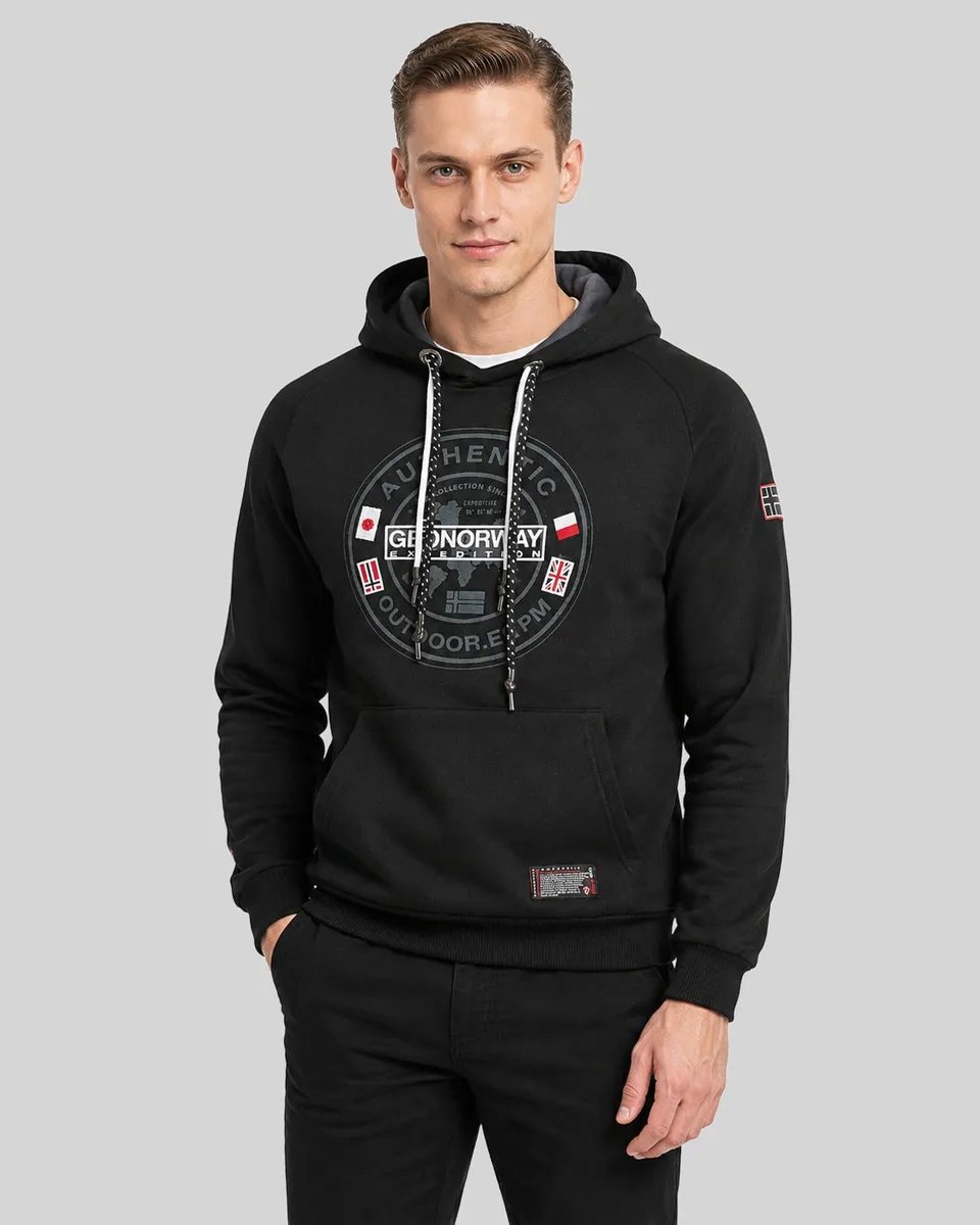 geographical-norway-gregoire-herren-hoodie-schwarz-kapuzenpullover image 1