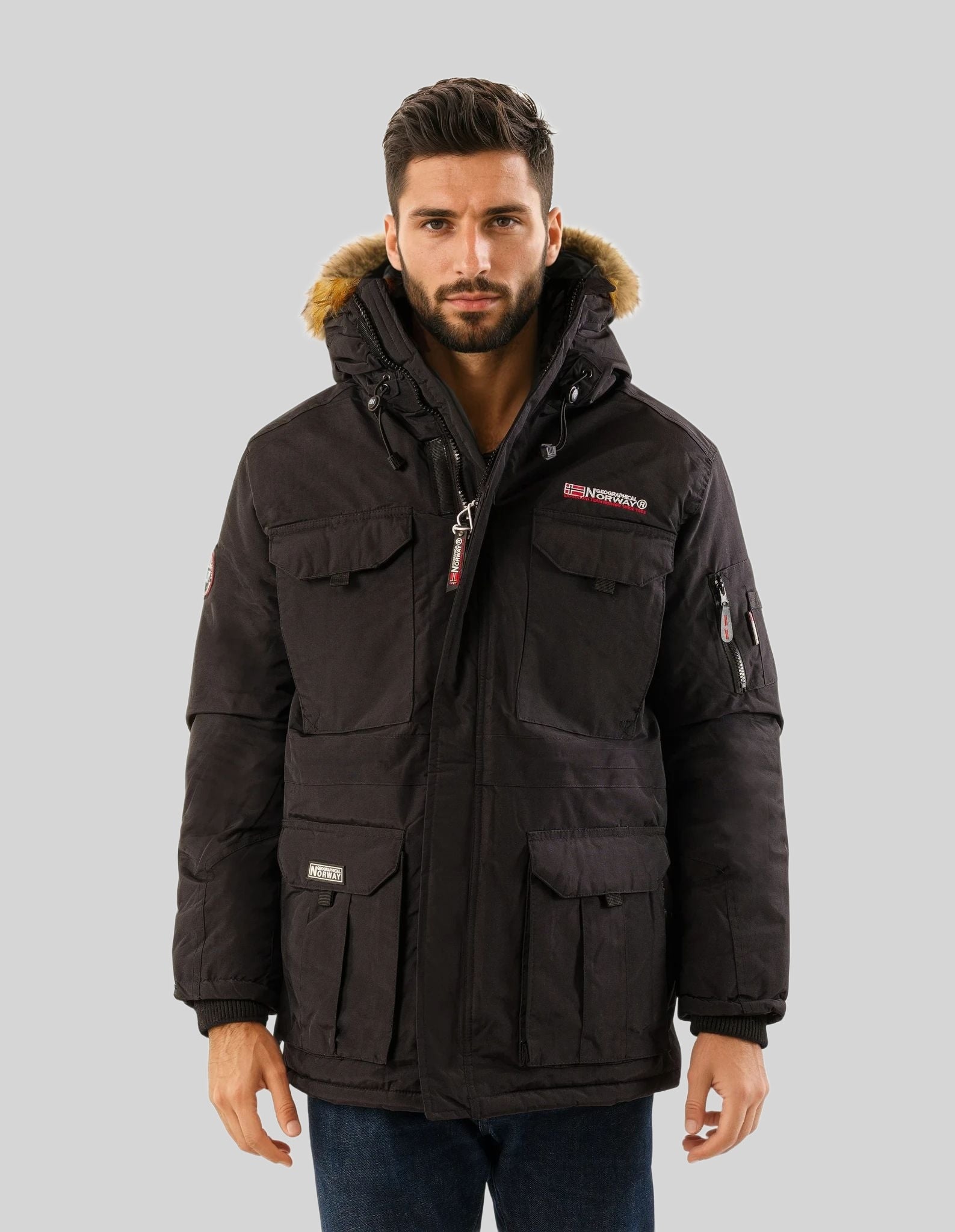 geographical-norway-bottle-herren-parka-marine-fellkapuze image 6
