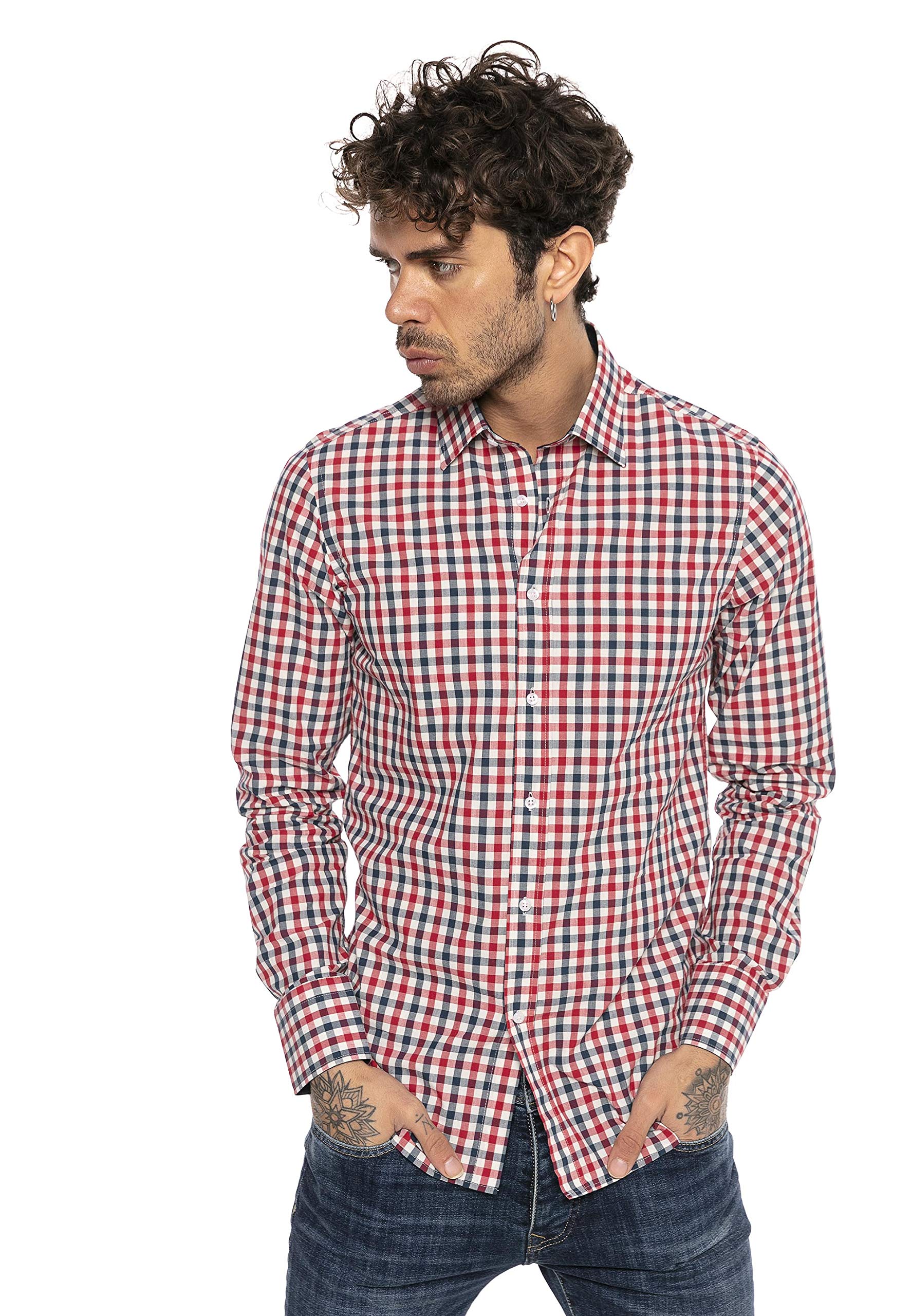 redbridge-hemd-herren-langarm-kariert-modern-fit-baumwolle image 2