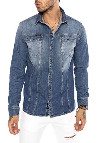 redbridge-premium-denim-jeanshemd-herren-s-dunkelblau image 7